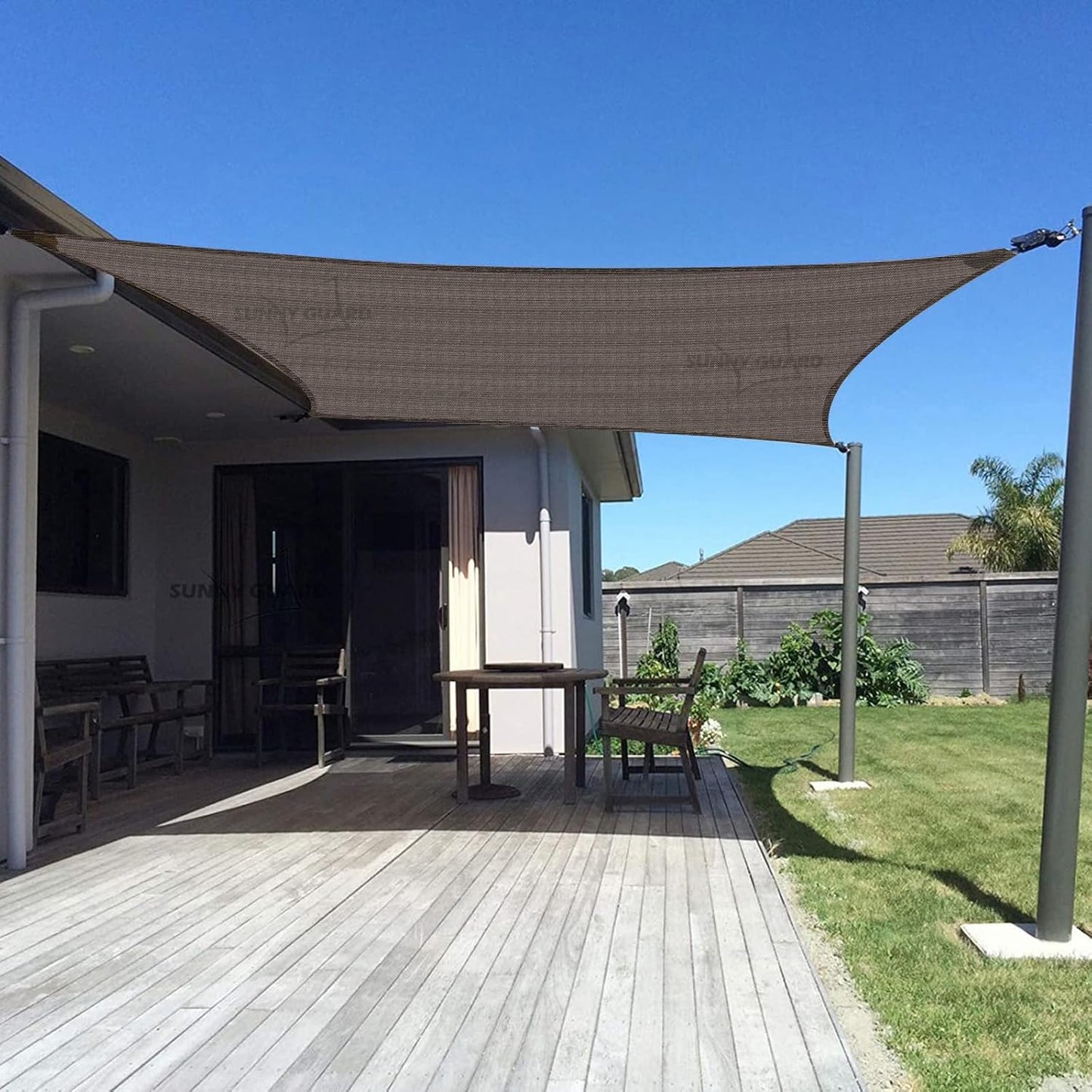 SUNNY GUARD Sun Shade Sail 10ftx28ft Rectangle Brown UV Block