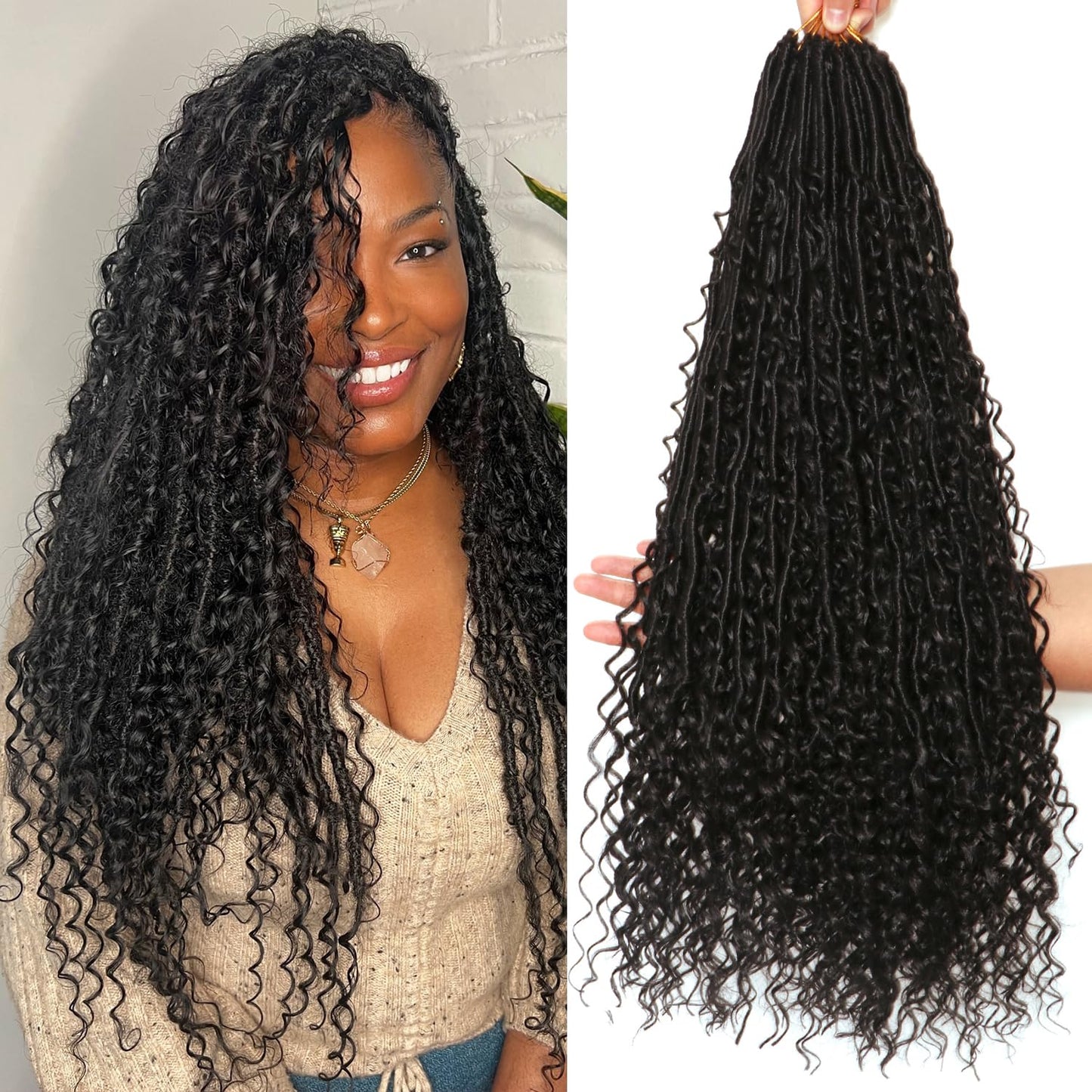 Goddess Locs Crochet Hair 24 Inch Soft Locs for Black Women