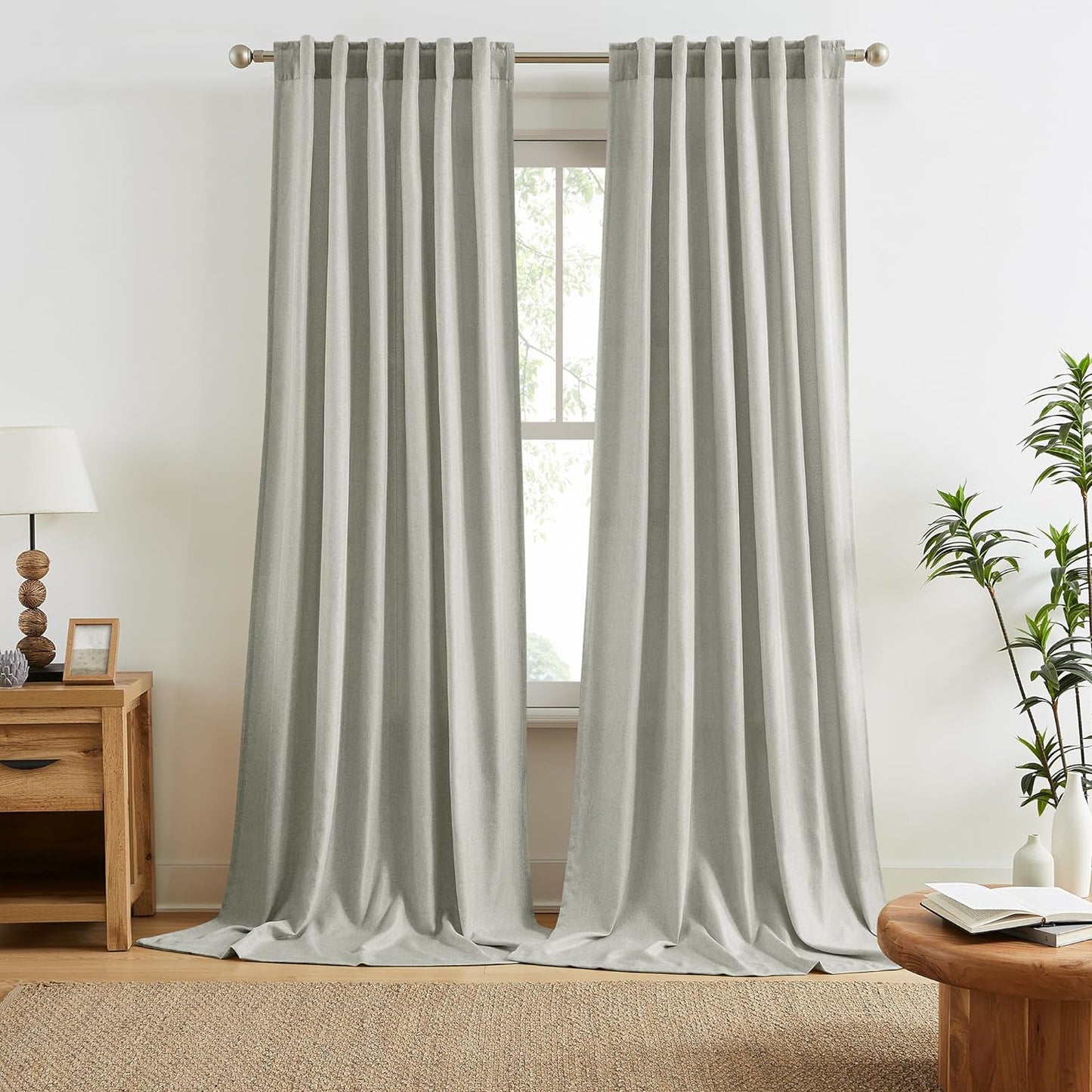 RAIN CITY 100 Light Filtering Sheer Gray Curtains