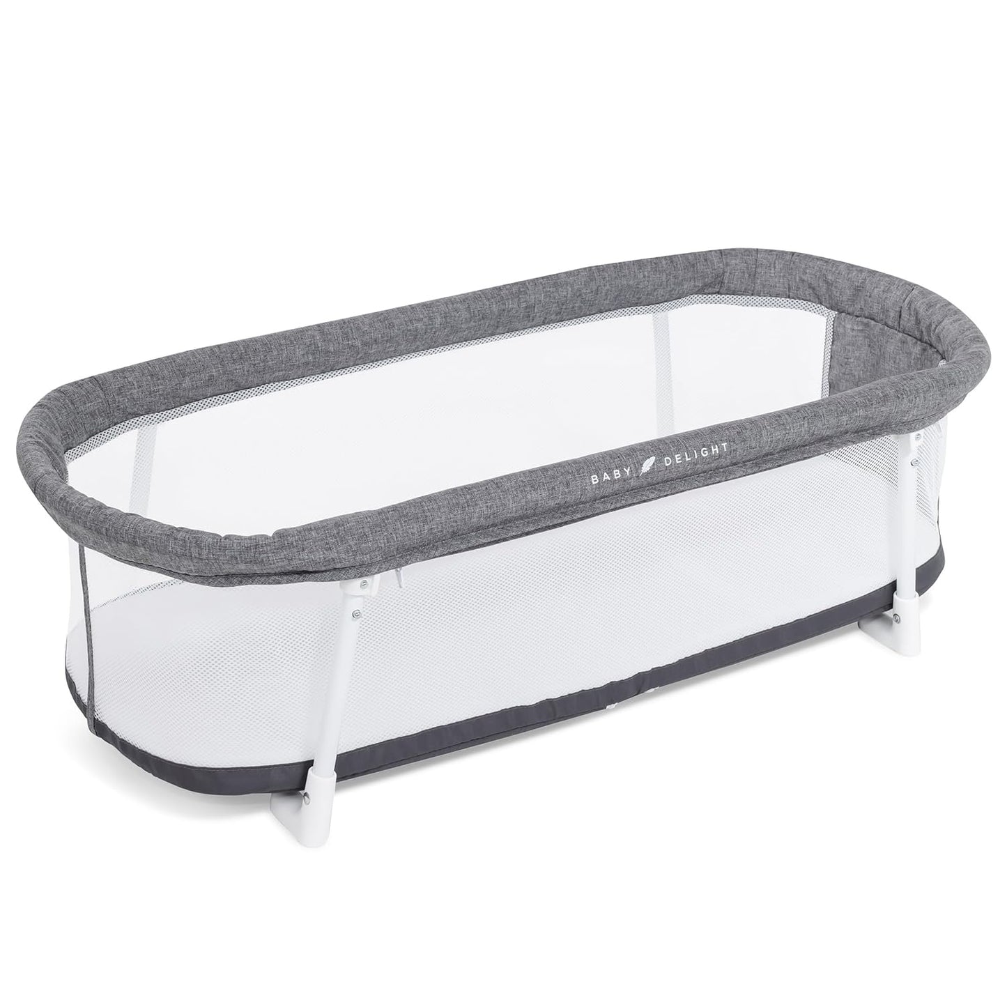 Baby Delight Snuggle Nest Bassinet for Infants, Charcoal Tweed