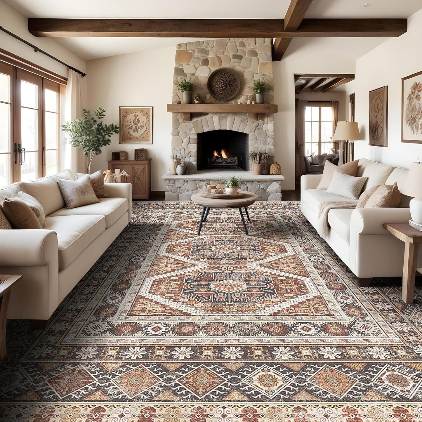Large 10x14 Area Rugs for Living Room: Non-Slip & Washable