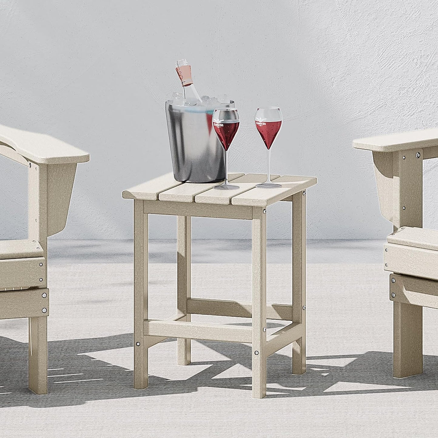 Malibu Square Outdoor Side Table for Adirondack Chair, Sand