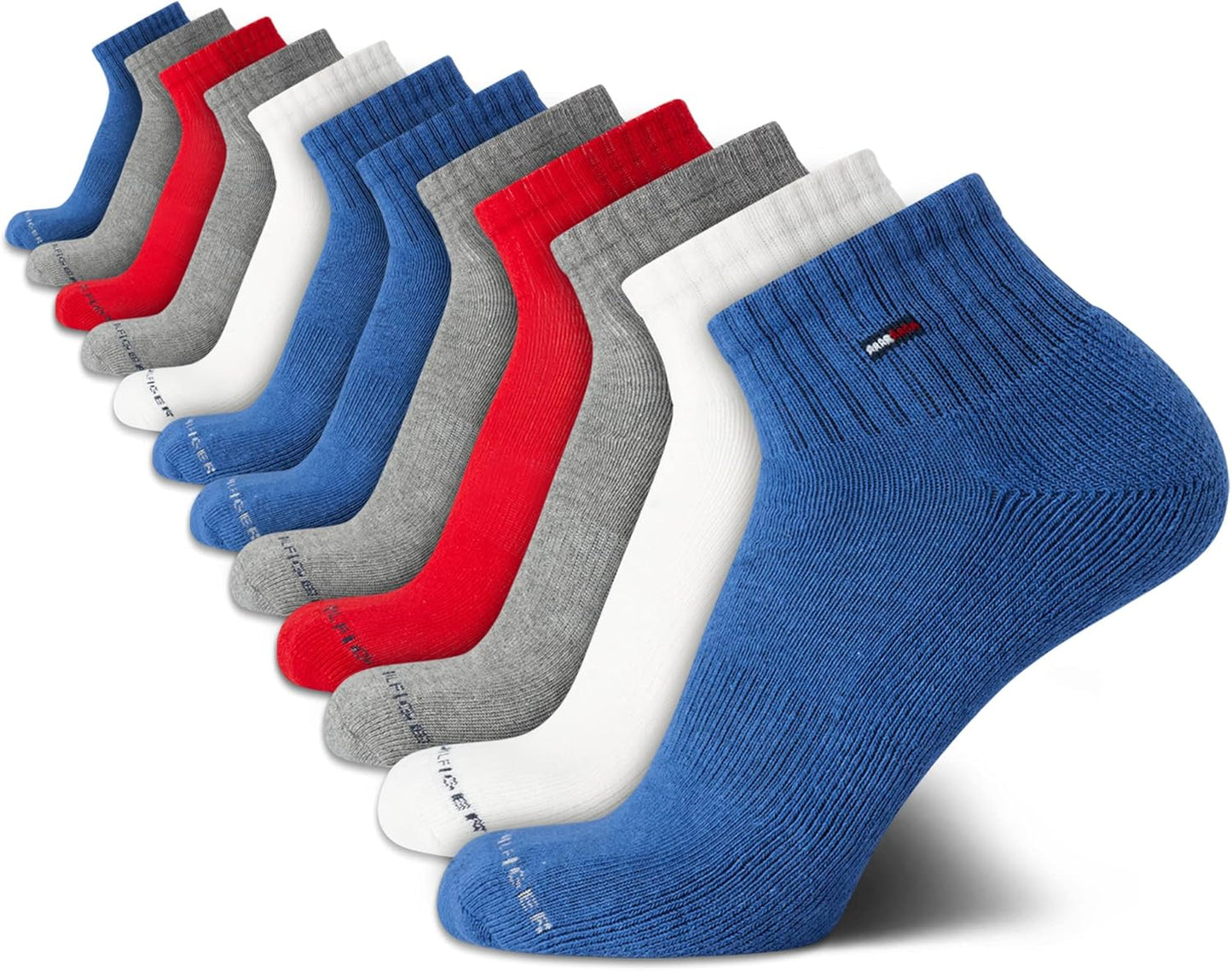 Tommy Hilfiger Men's Cushion Quarter Cut Ankle Socks - 12 Pack