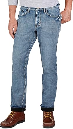 Weatherproof Vintage Fleece Lined Mens Jeans for Cold Weather