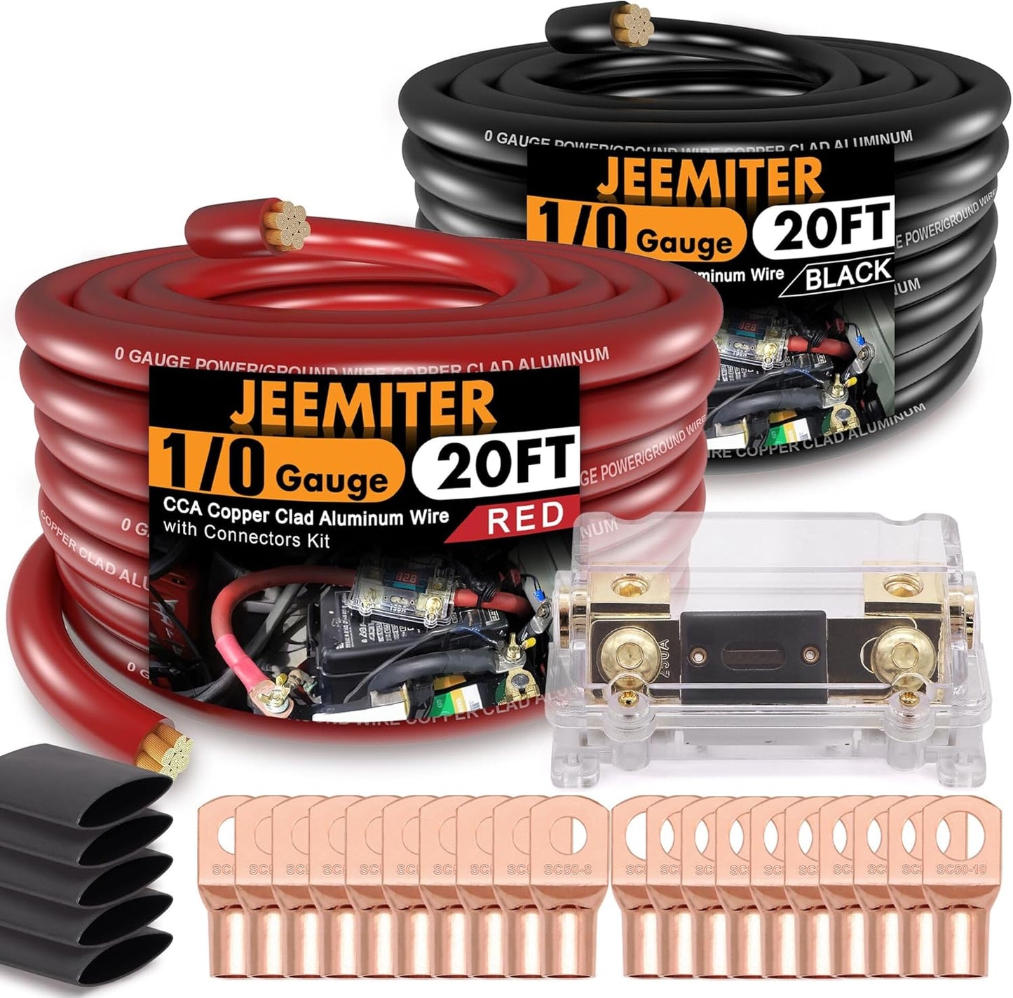 1/0 Gauge Car Amplifier Power Ground Wire Kit for Install