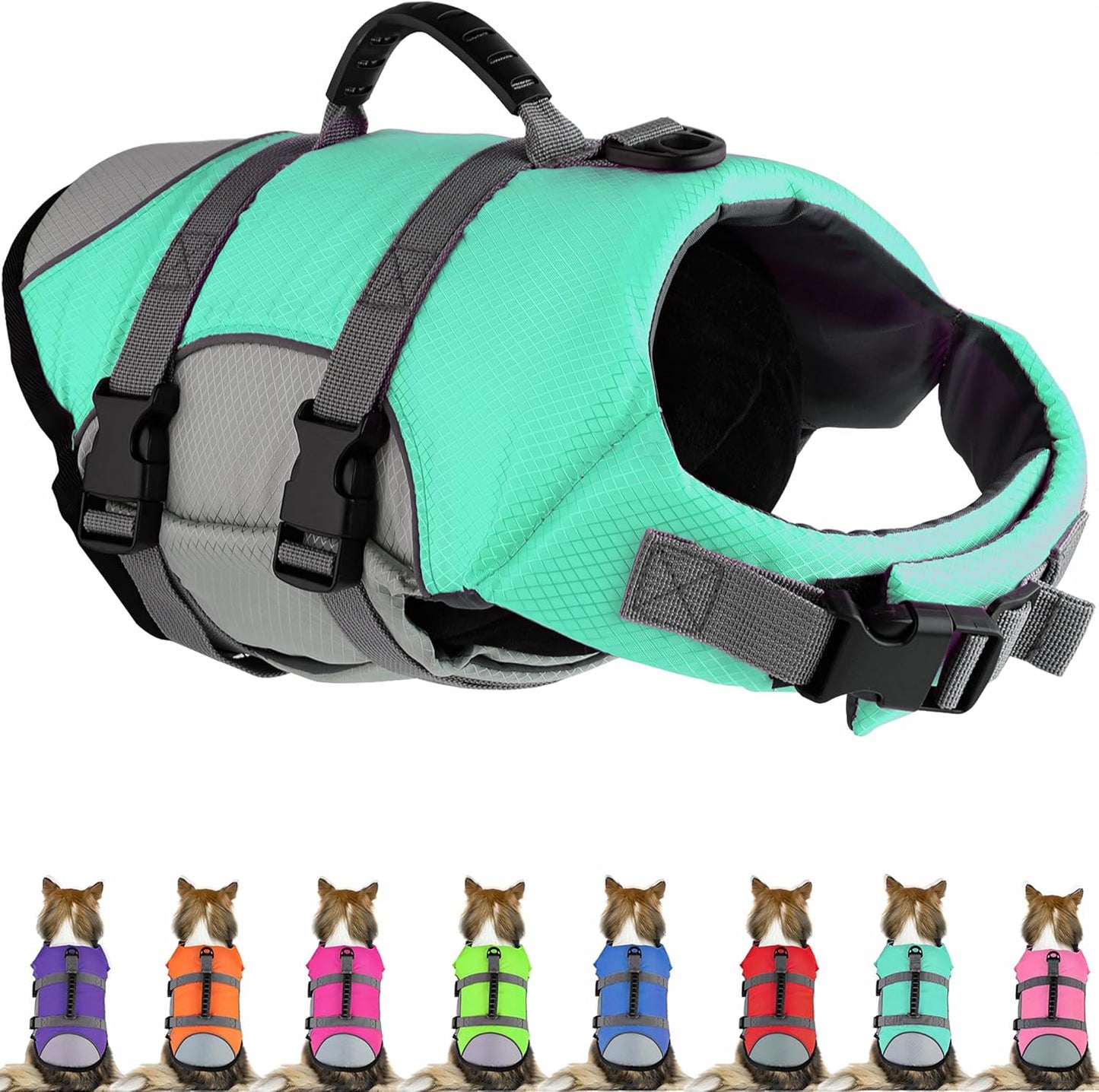 Dog Life Jacket with Reflective Adjustable Vest for Safety