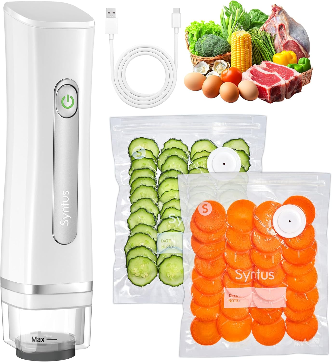 Compact Vacuum Sealer for Food Preservation with 30 Bags