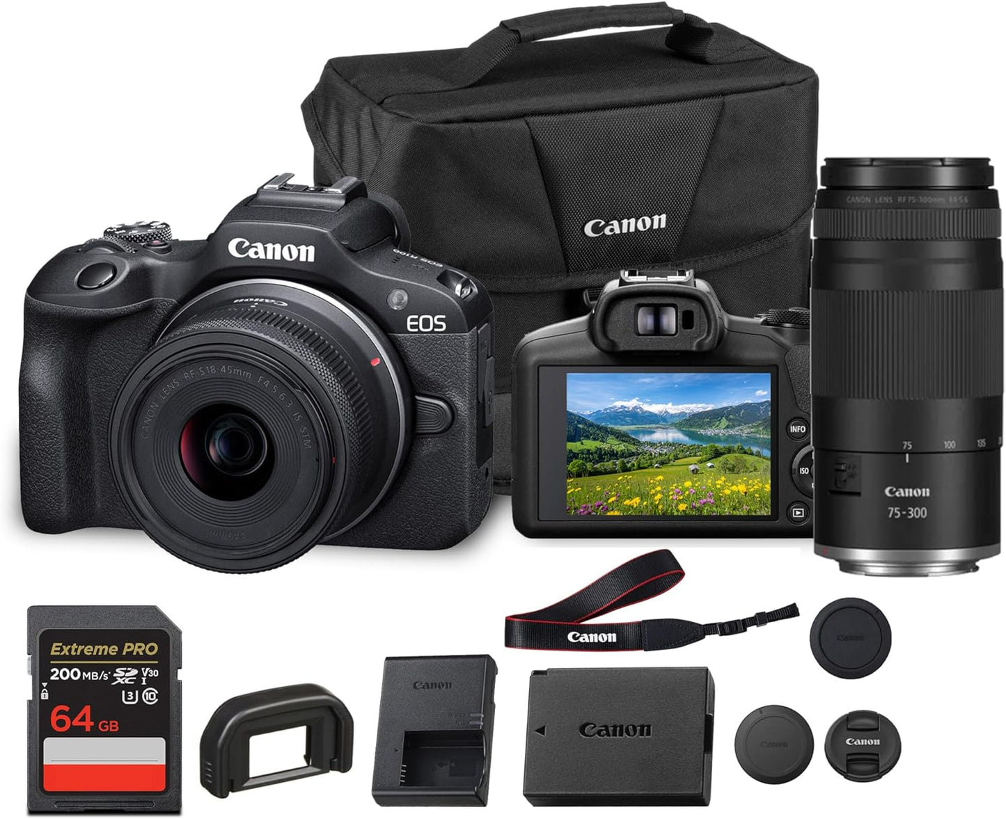 Canon EOS R100 Mirrorless Camera Kit with Dual Lenses for All