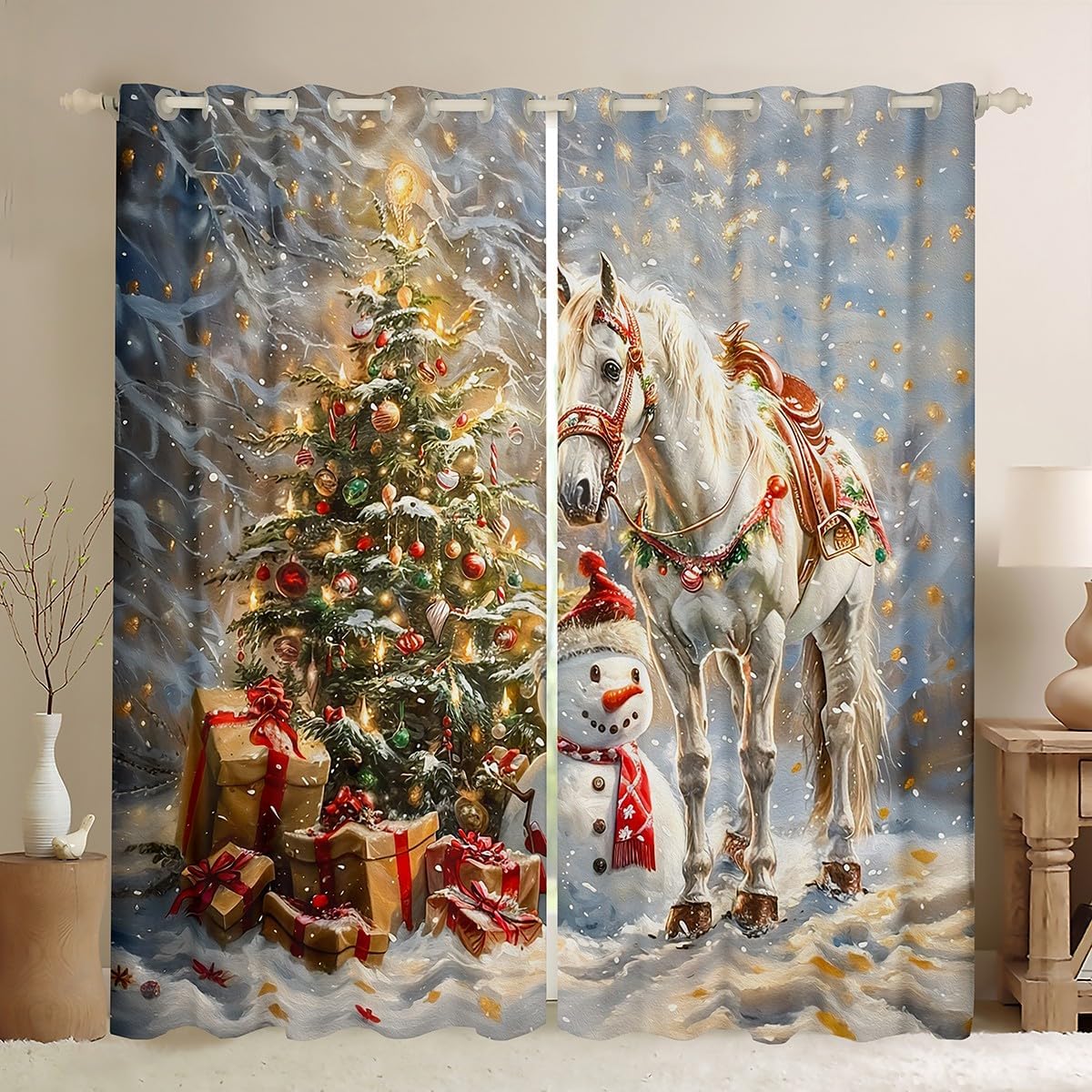 Feelyou Merry Christmas Blackout Curtains - Room Darkening Magic!