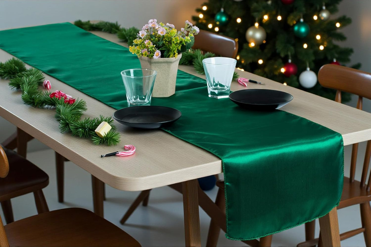 MDS Christmas Satin Table Runners - Elegant 12 x 108 in Decor