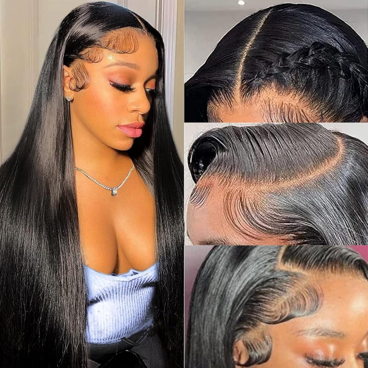13x6 Lace Front Wigs Human Hair for Women - 28 Inch Straight