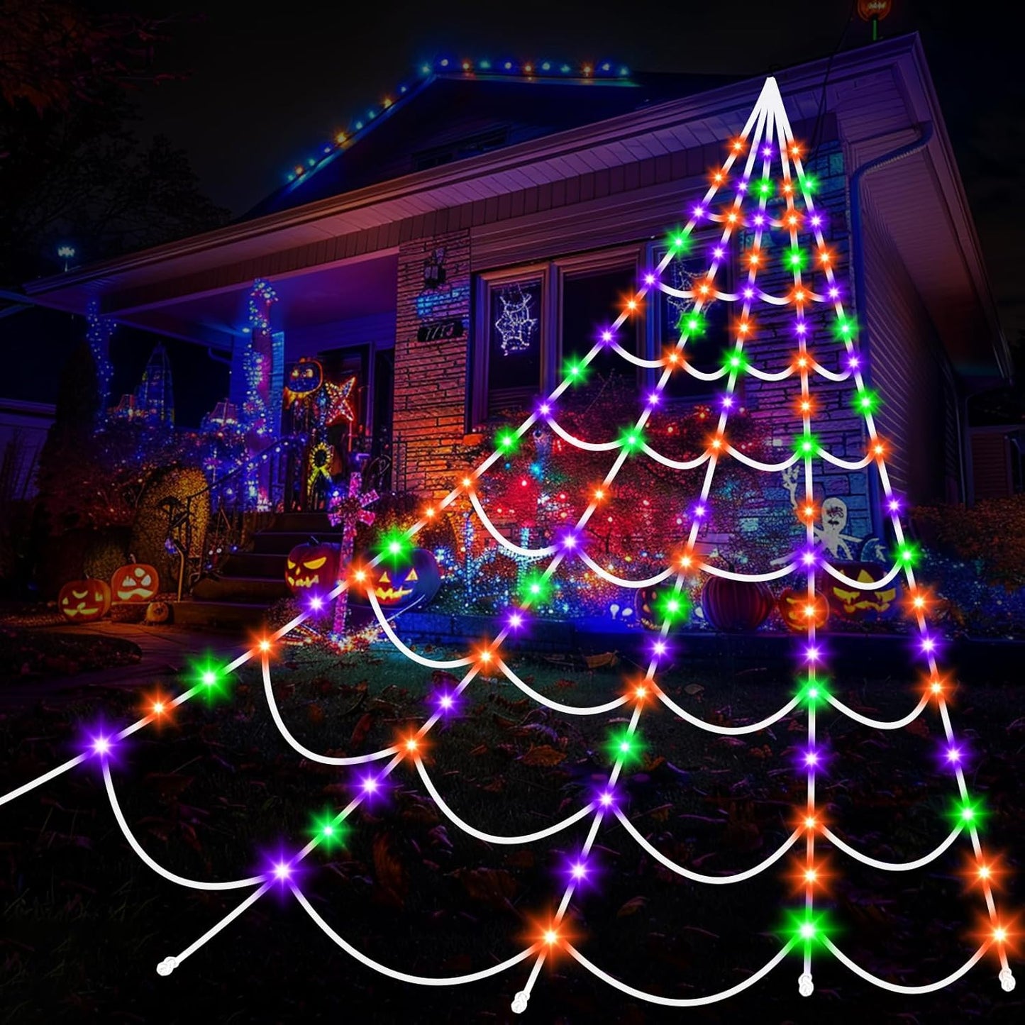 Halloween Decorations Spider Webs Lights for Spooky Nights