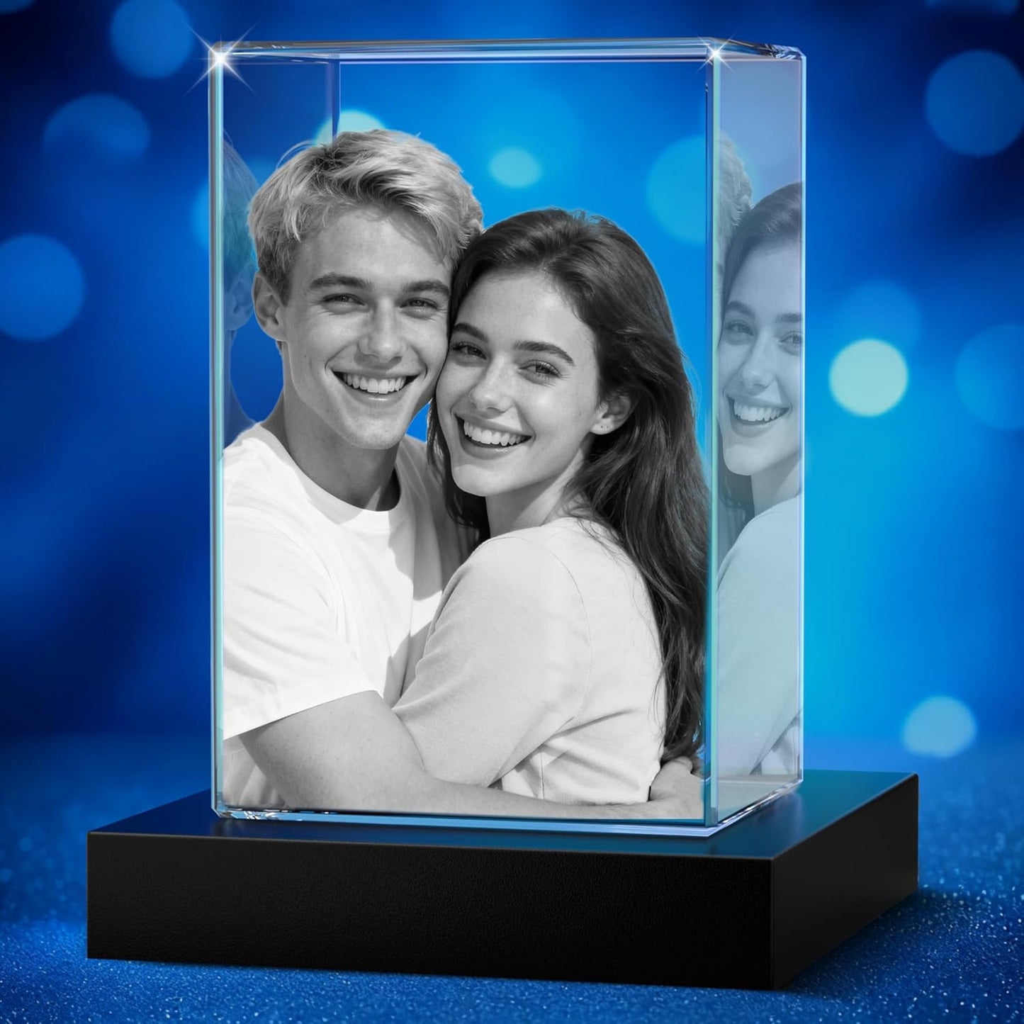 3D Crystal Photo Gift for Couples, Family, and Loved Ones