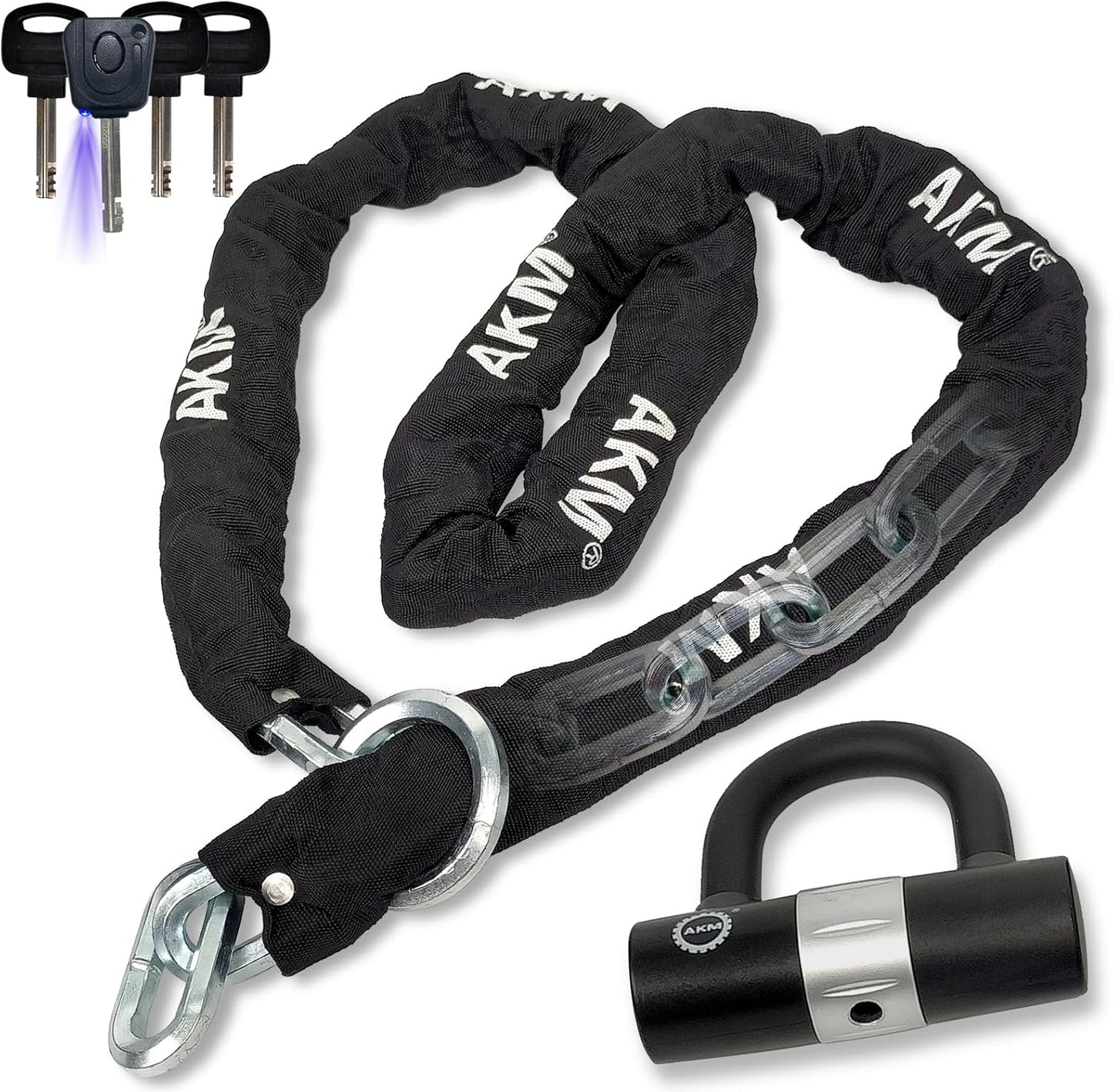 AKM Motorcycle Lock Chain Lock 6.56ft Durable Anti-Theft Security