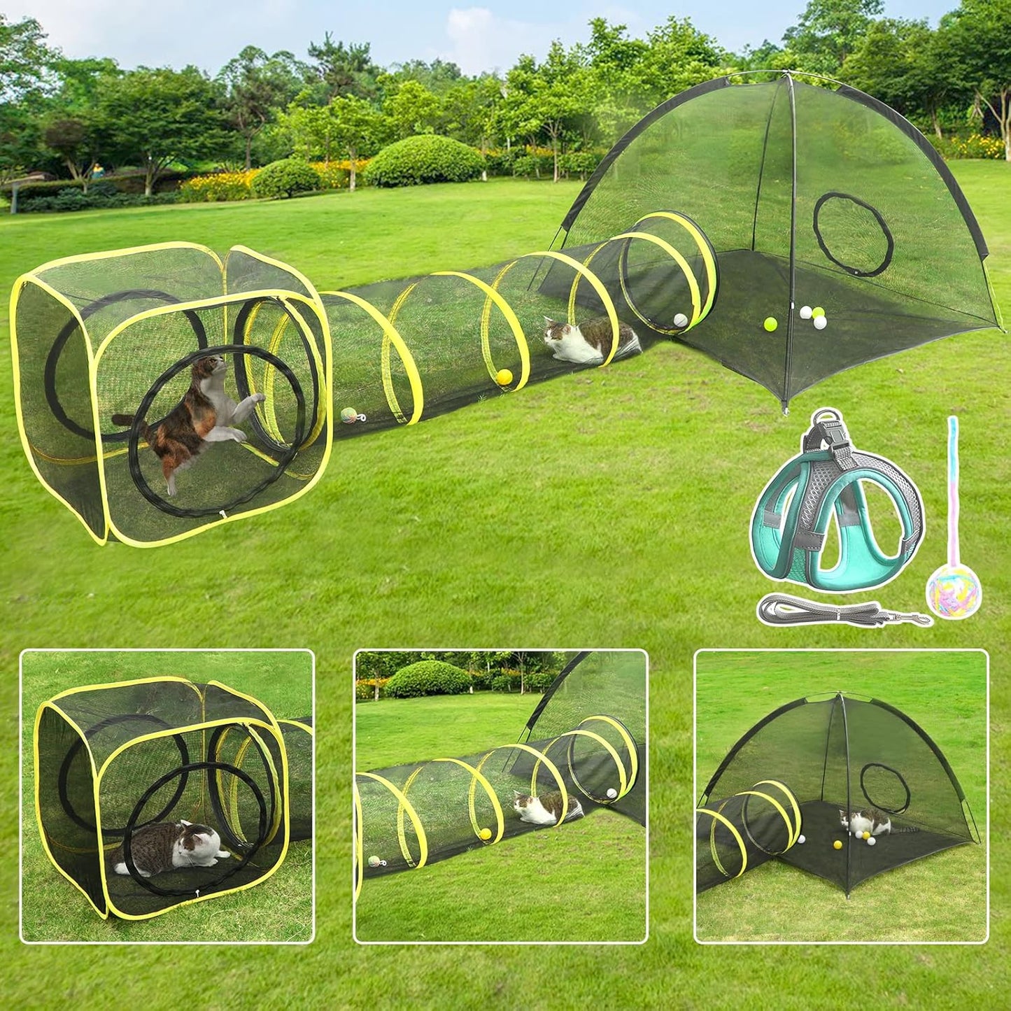 Outdoor Cat Enclosures for Indoor Use - Portable Mesh Tent