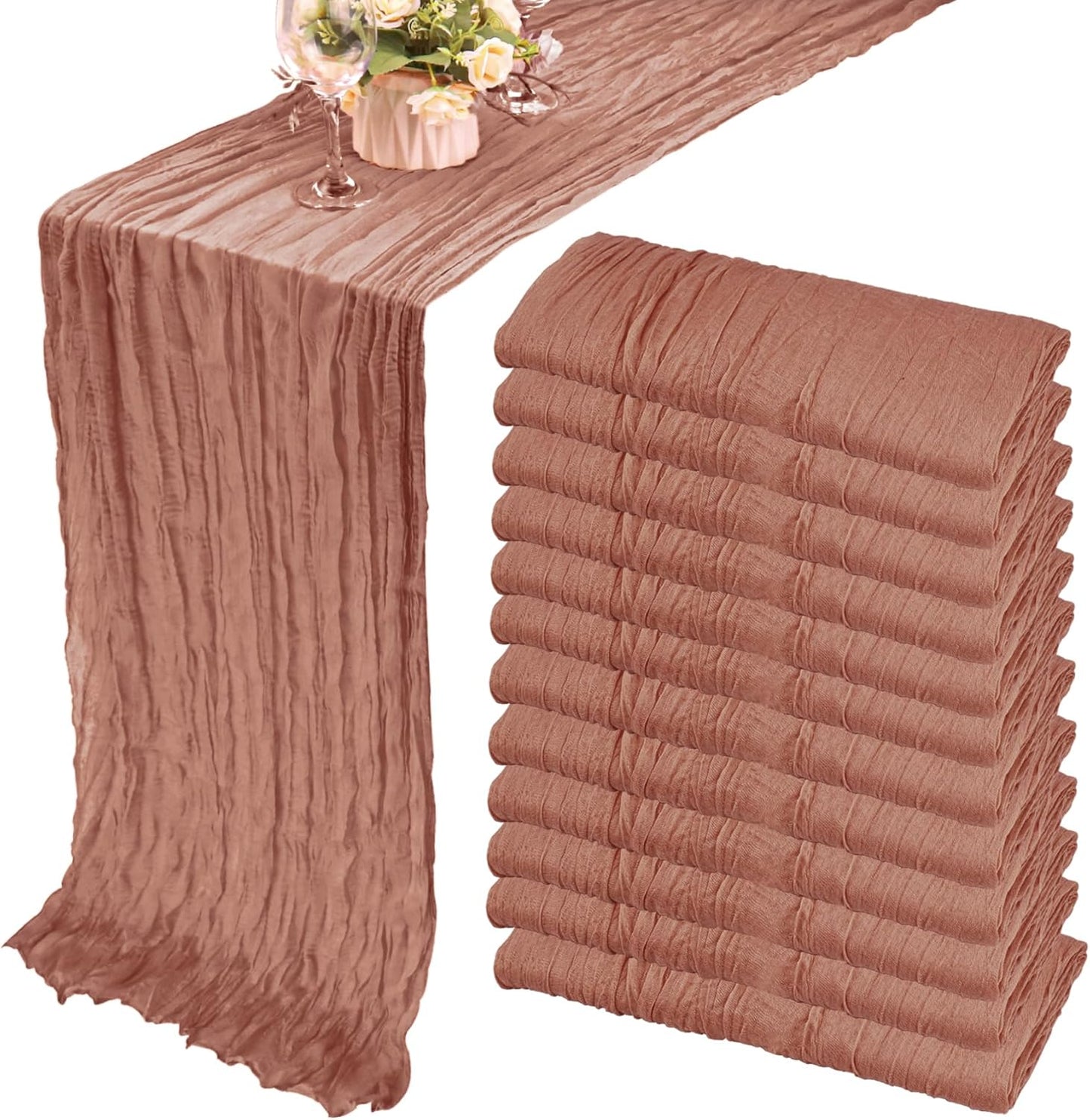 10Ft Cheesecloth Table Runner Set for Elegant Wedding Decor