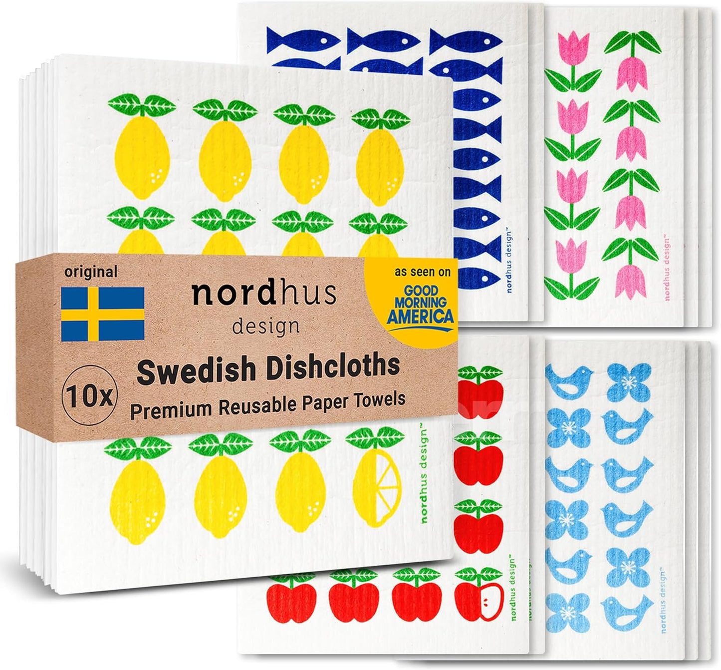10-Pack Reusable Swedish Kitchen Cloths