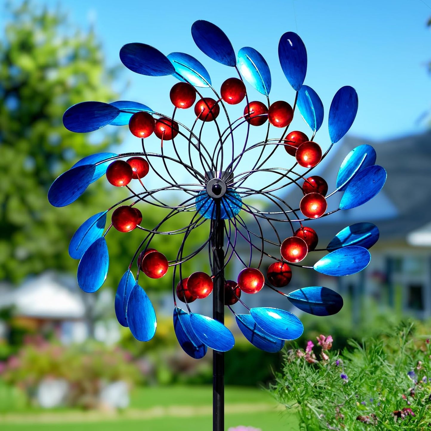 Colorful Large Solar Wind Spinners for Outdoor Garden Decor