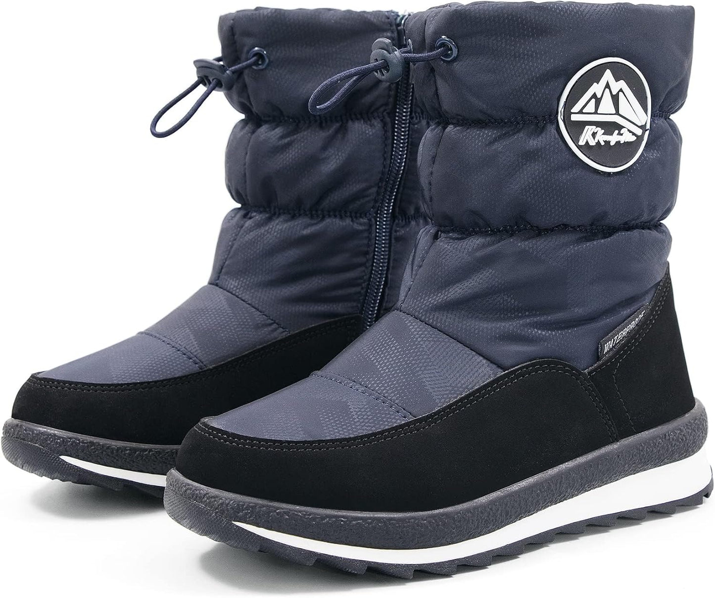K KomForme Kids Snow Boots for Boys Girls Waterproof Winter Fun