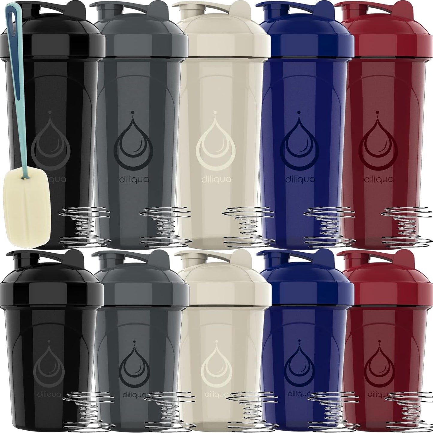 10-Pack Protein Shaker Bottles | BPA-Free & Dishwasher Safe | Variety Sizes
