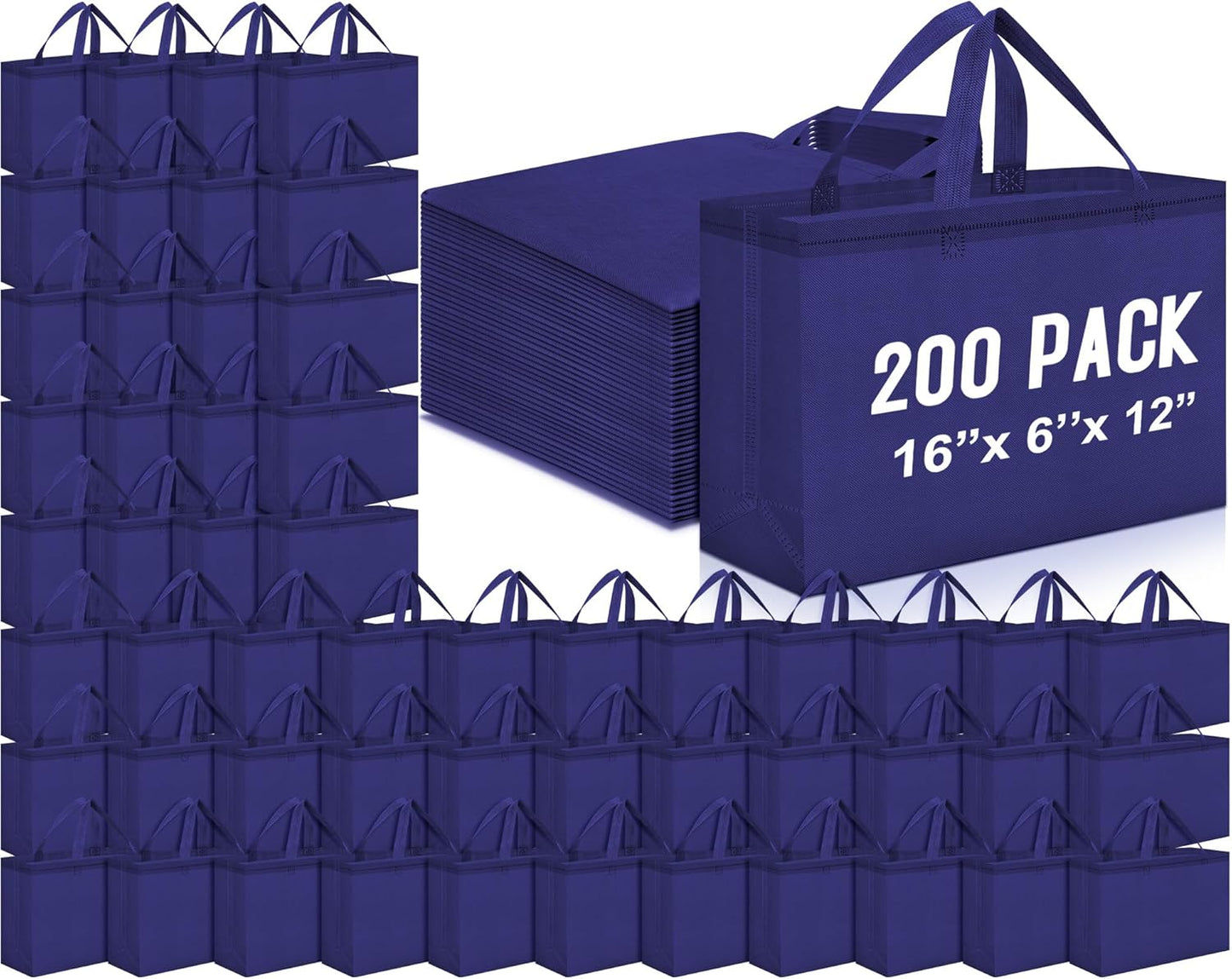 Reusable Grocery Bags Large Non Woven Shopping Bags with Handles