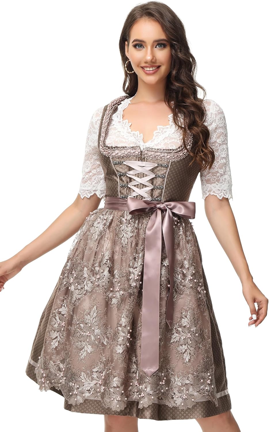 Authentic Women's German Dirndl Dress for Oktoberfest Fun