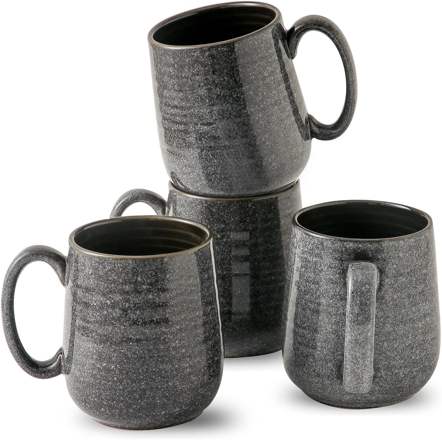 Hasense Ceramic Coffee Mugs Set of 4 - 15 OZ Large Cups