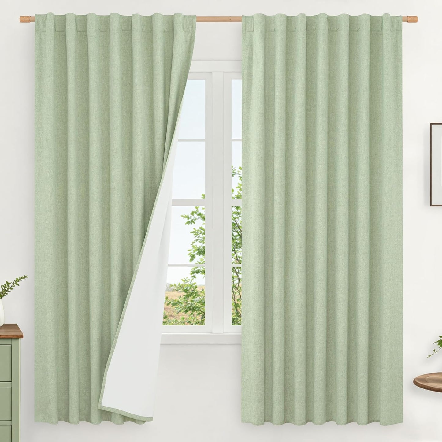 100% Blackout Linen Curtains for Elegant Living Room Decor