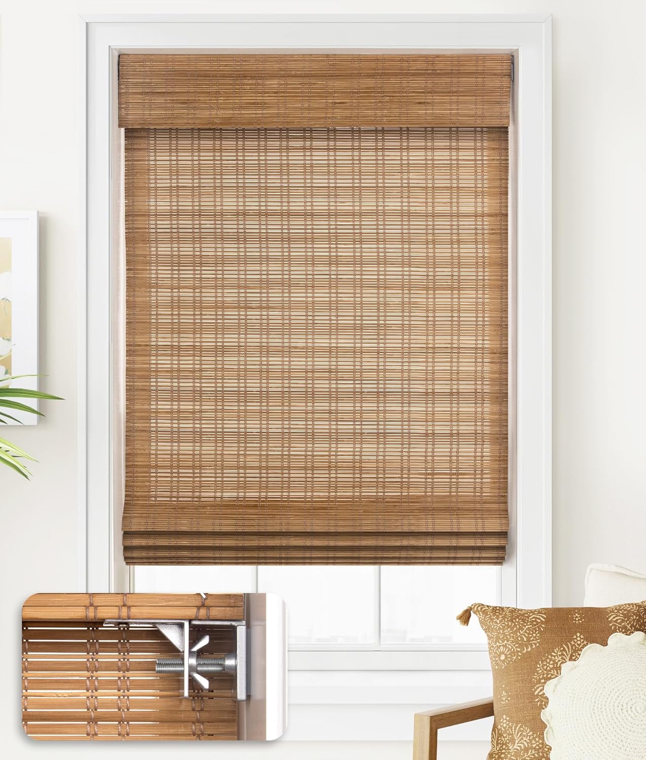 Cordless Bamboo Roman Shades for Easy Window Treatment