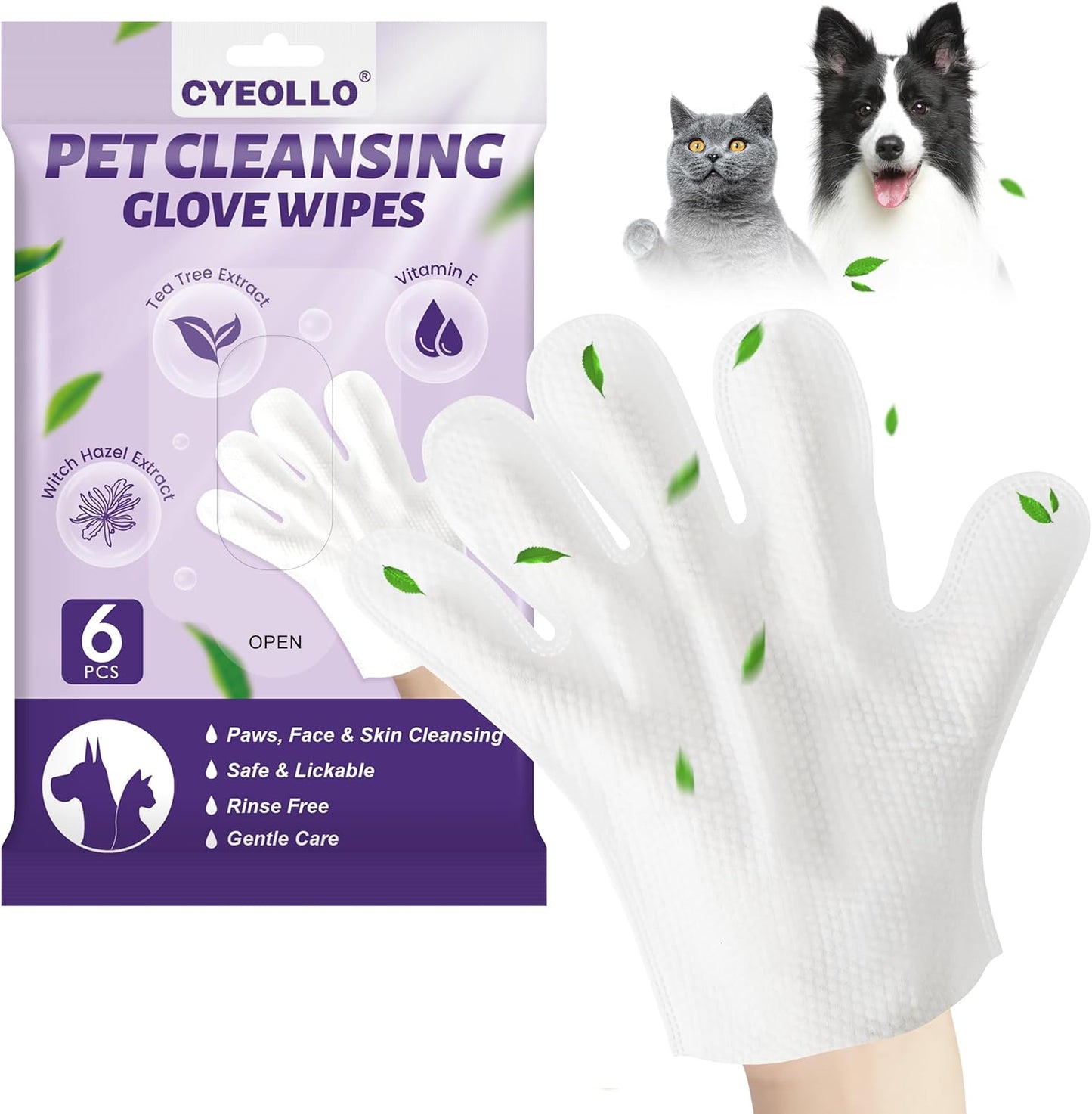 cyeollo Dog Grooming Wipes - Deodorize & Clean Safely