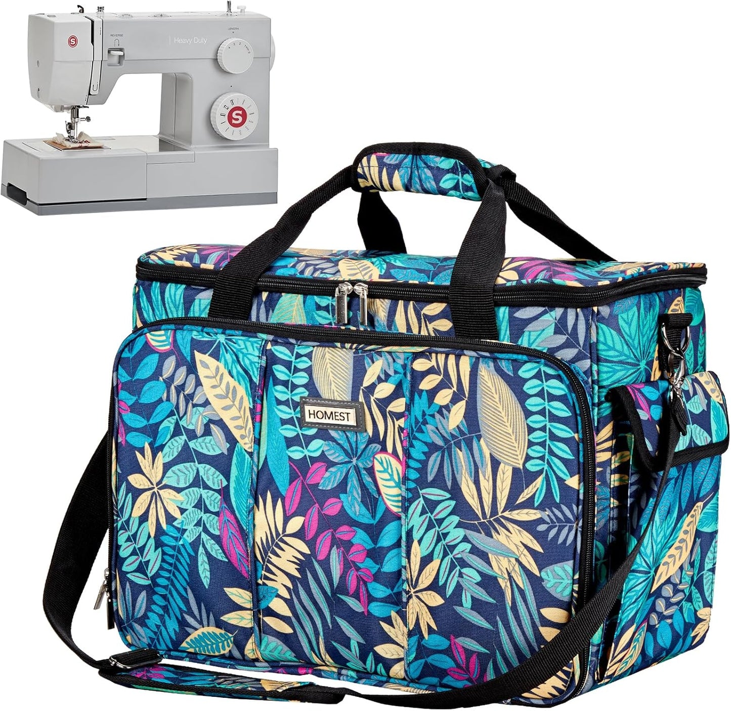 HOMEST Sewing Machine Carrying Case with Multiple Storage Pockets
