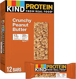 KIND Protein Bars Crunchy Peanut Butter Healthy Snacks 12 Count