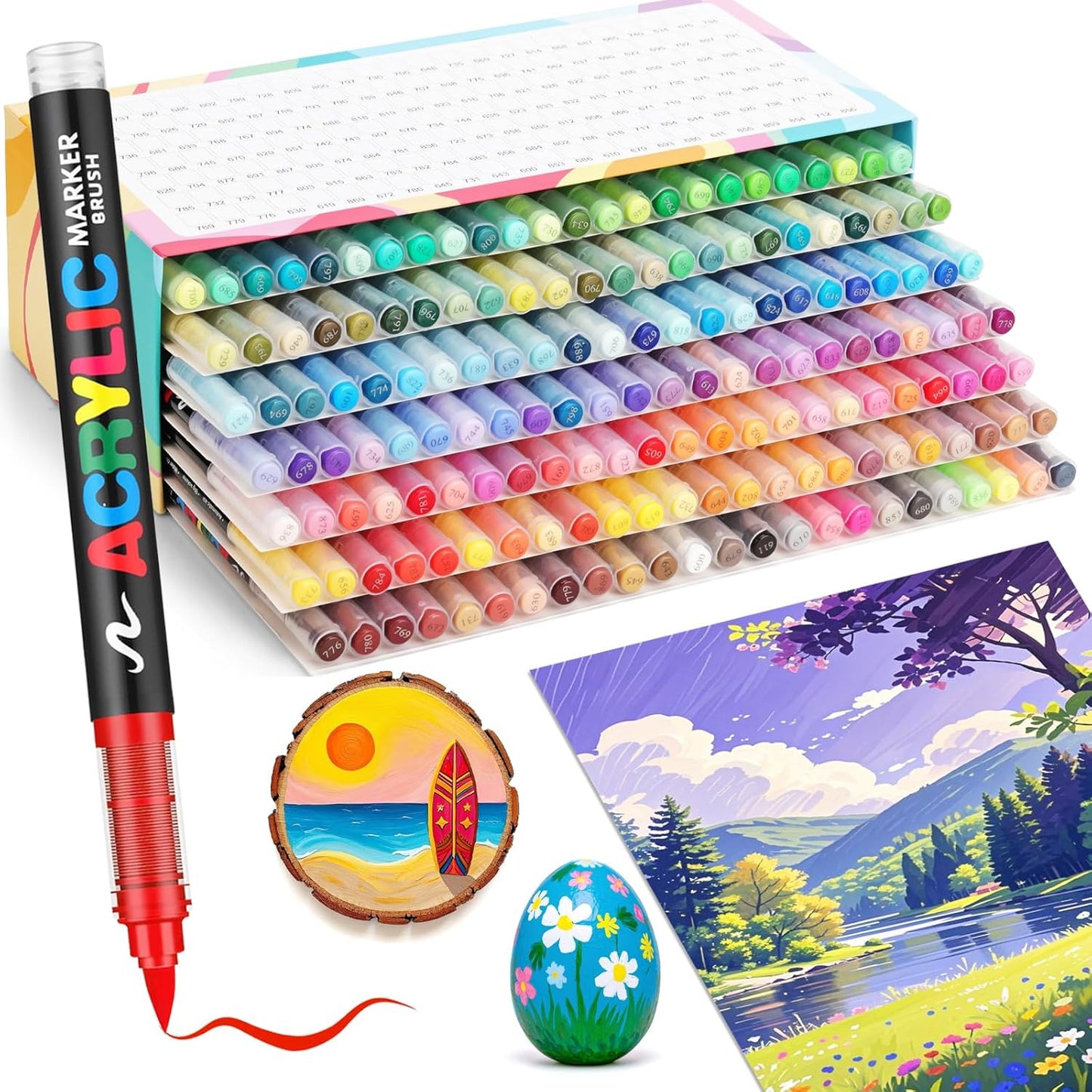 Guangna 168 Acrylic Paint Markers for Creative Art Projects
