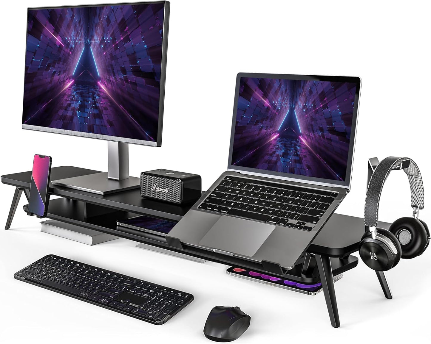 Fenge Dual Monitor Stand with Laptop Riser