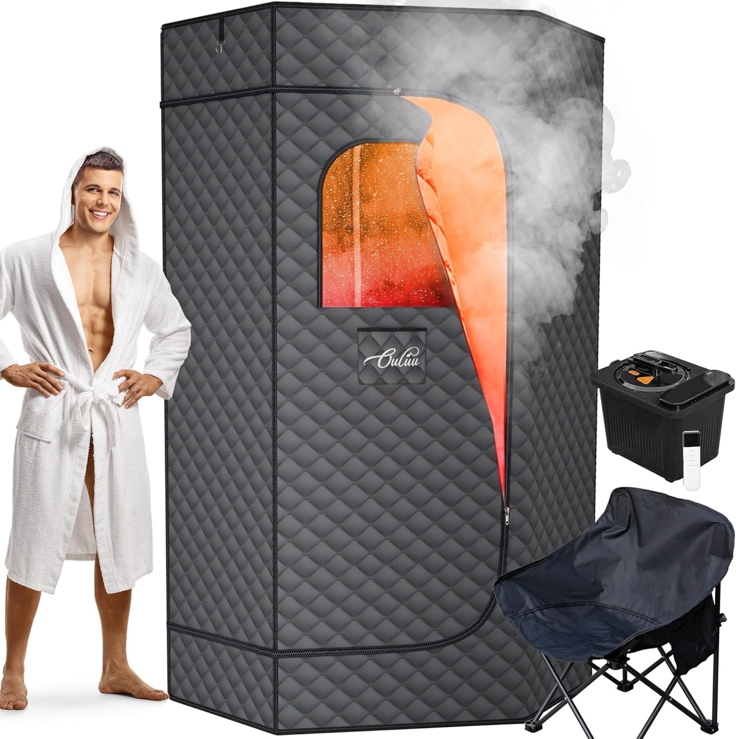 XL Portable Sauna Box for Home with Remote Control and Chair