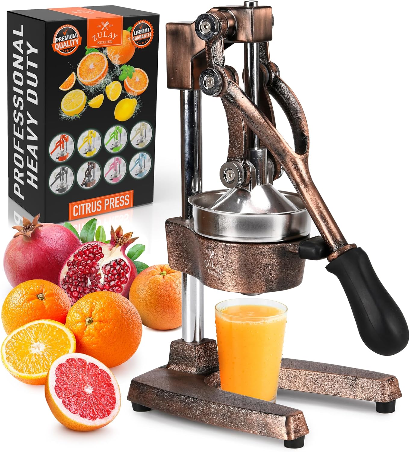 Zulay Kitchen Cast-Iron Orange Juice Squeezer for Fresh Juice