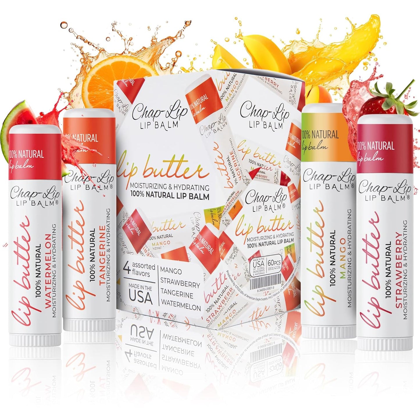 CHAP-LIP 100% All Natural Lip Balm for Hydration and Care