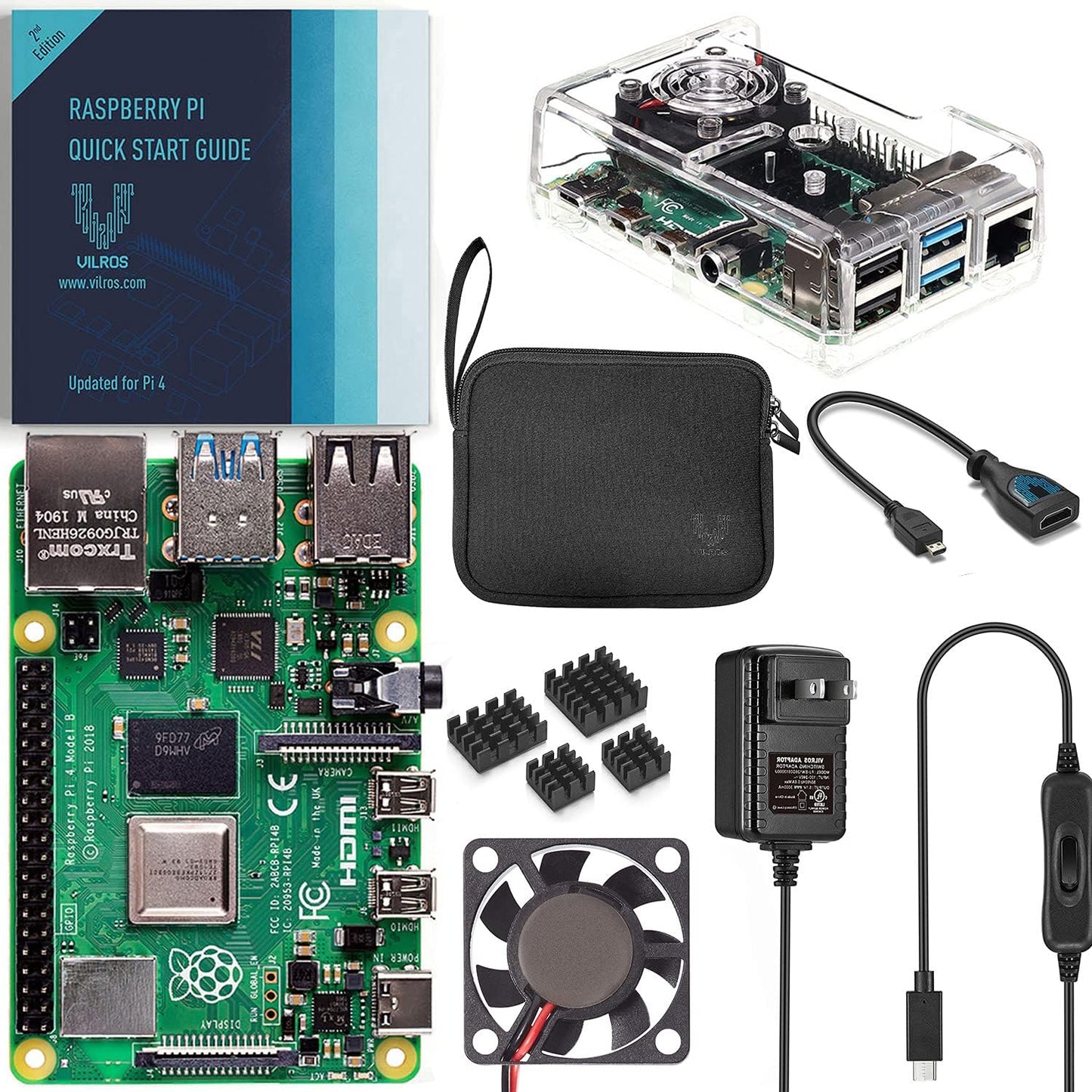 Vilros Basic Starter Kit for Raspberry Pi 4 with Cooling Fan