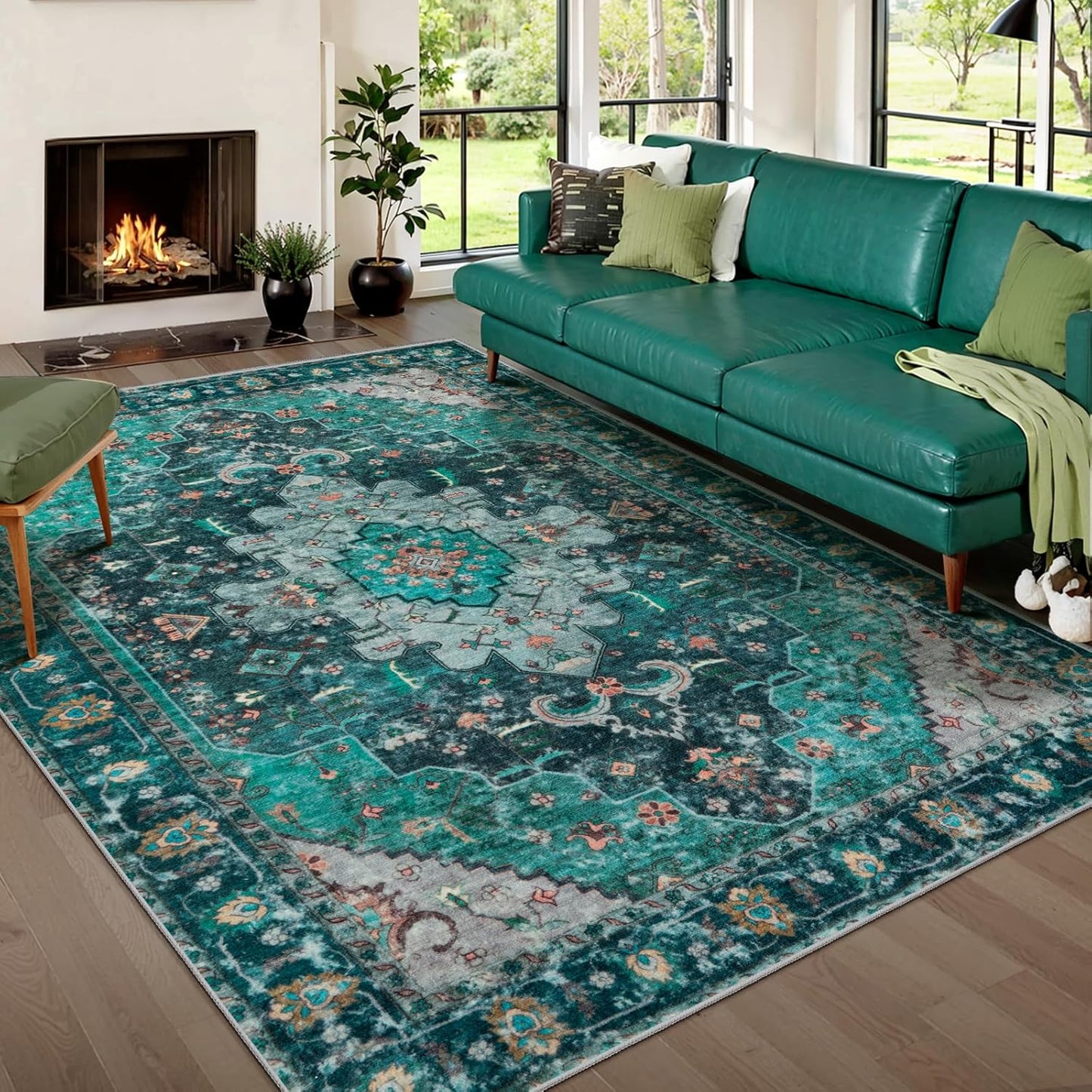 Ciicool Area Rug 5x7ft Washable Non-Slip Vintage Carpet