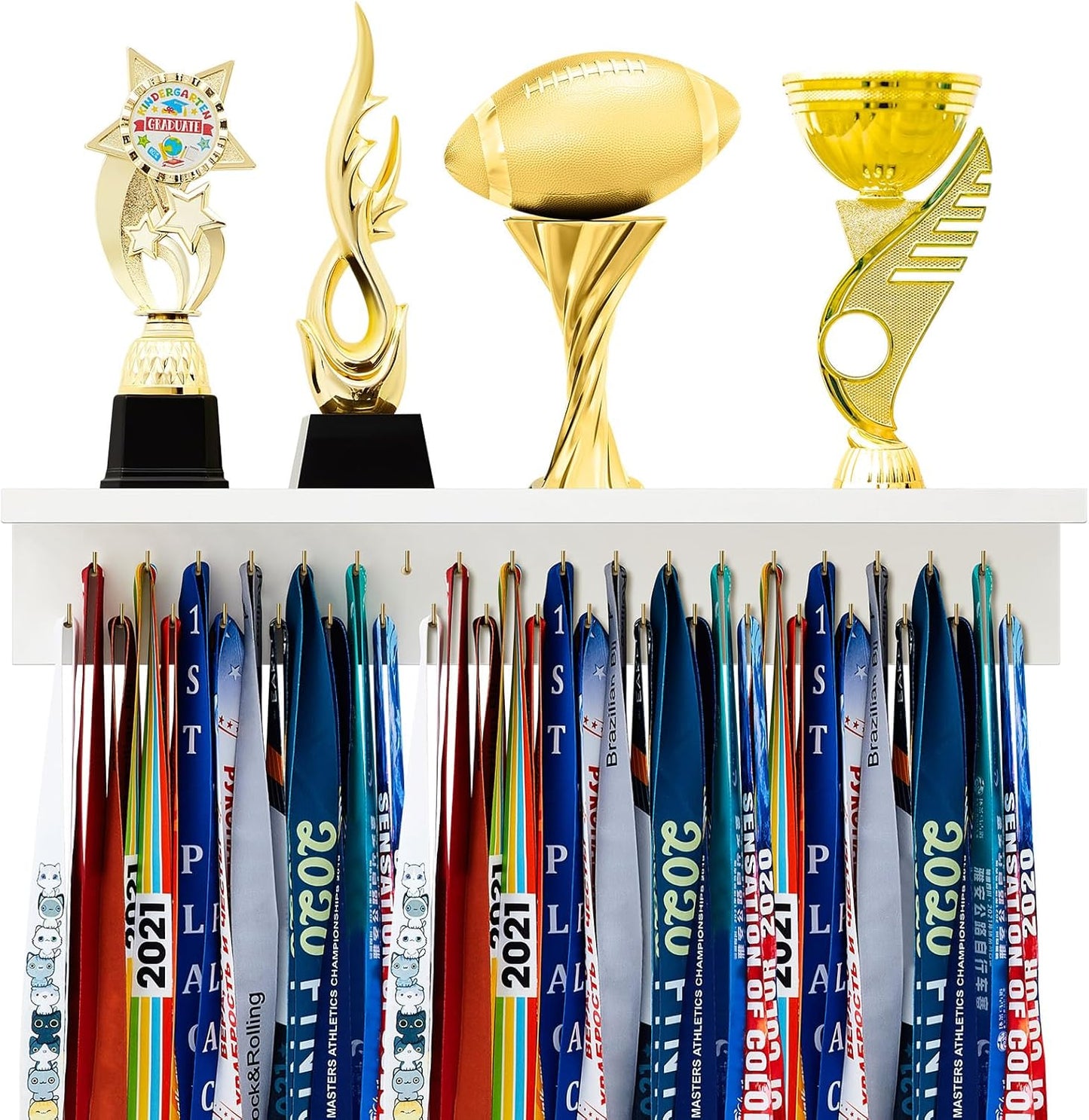 Wooden Medal Hanger Display Trophy Holder for Awards and Gifts
