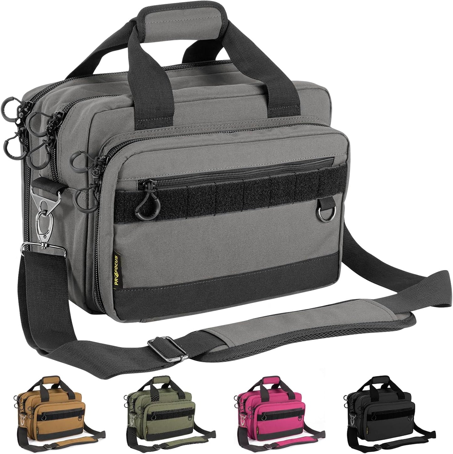 Durable Range Bag for Handguns and Ammo with Lockable Zippers