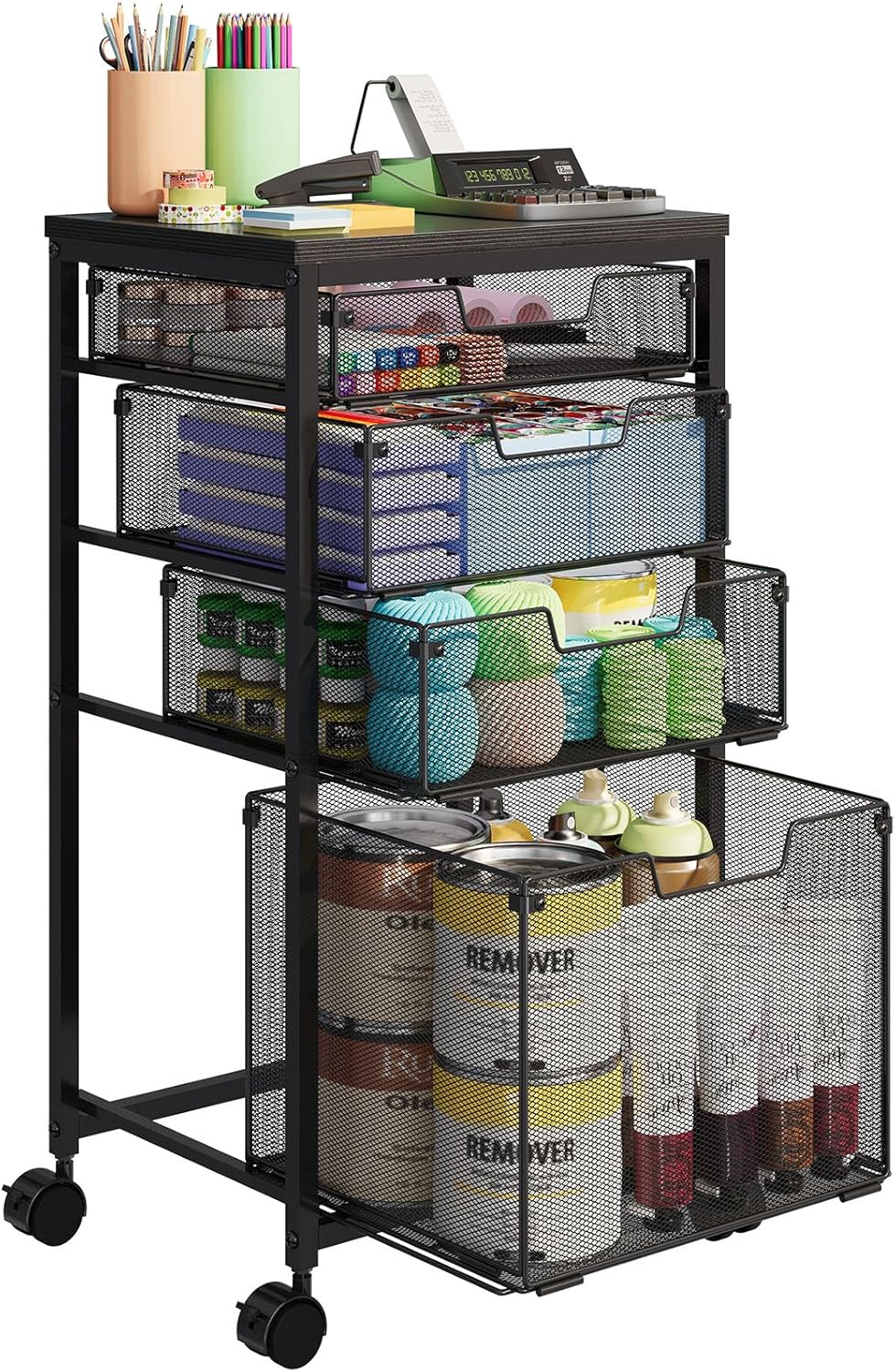 Sbanmao Rolling Storage Cart with Drawers for Versatile Use