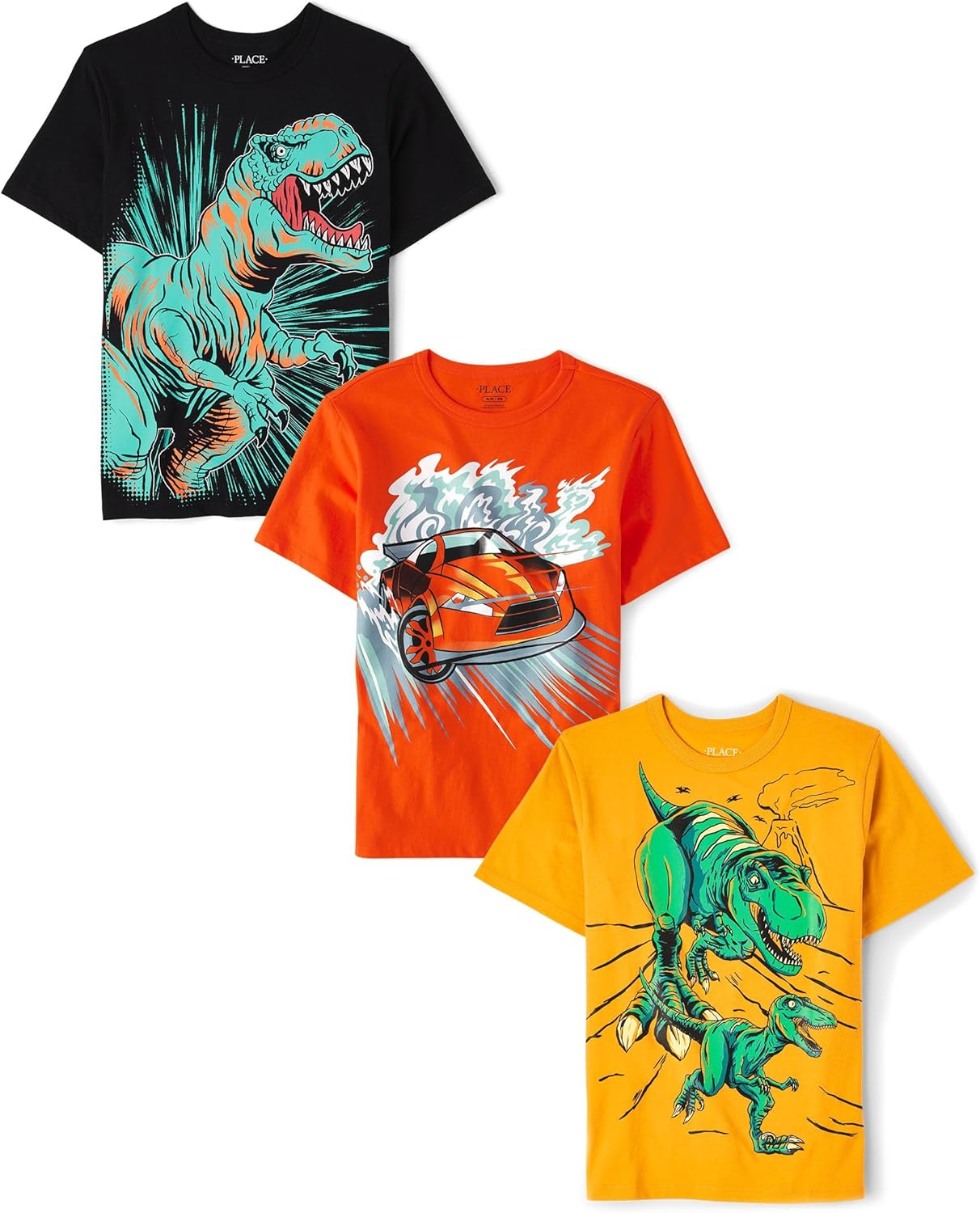 Boys' Vehicle Short Sleeve Graphic T-Shirts Multipack for Fun