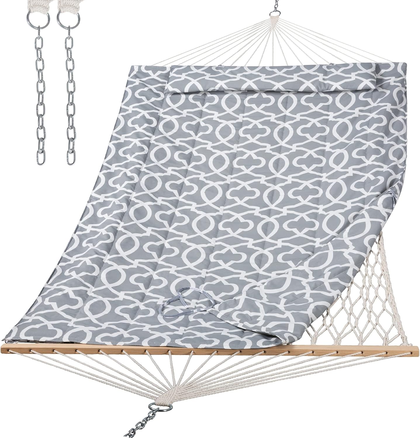 Heavy Duty Hammock with Hardwood Spreader Bar for Ultimate Relaxation