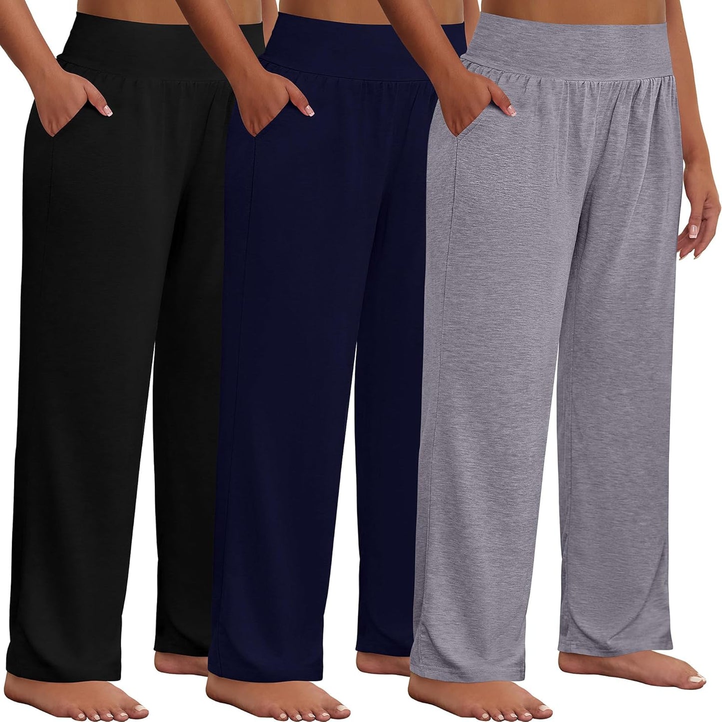 Neer Plus Size Wide Leg Yoga Pants with Pockets for Comfort