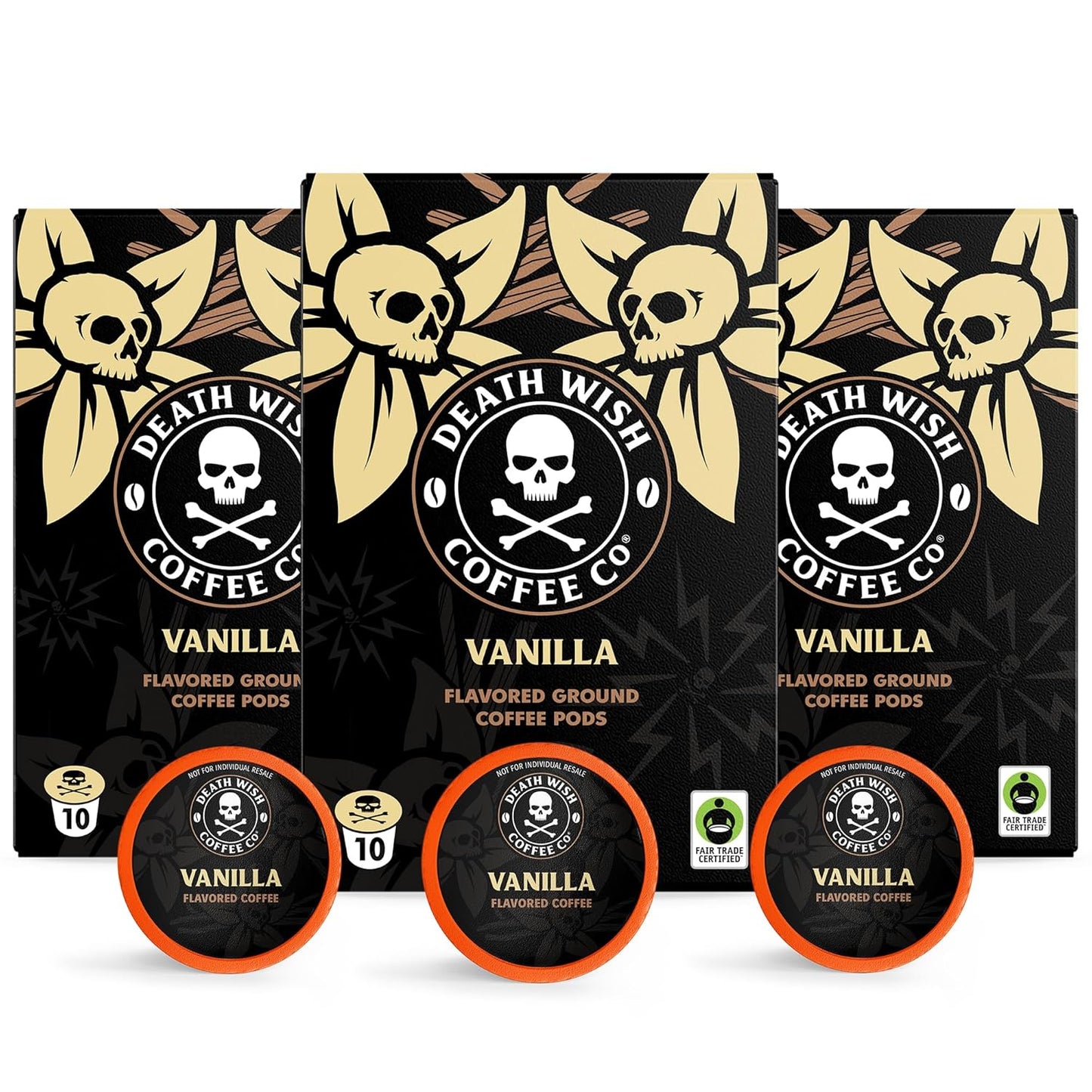 Vanilla-Infused Power: 30 Count Death Wish Coffee Pods