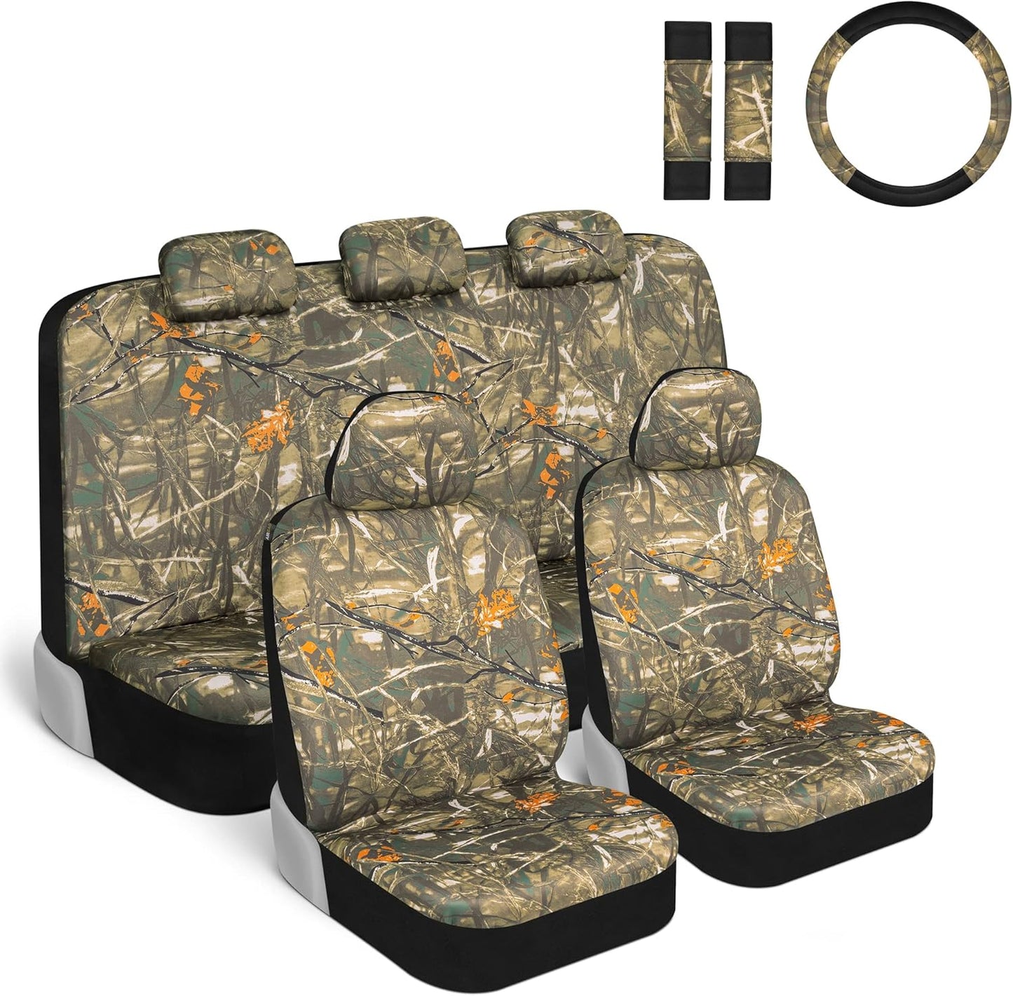 Mossy Oak Camo Car Seat Covers - Full Set for All Vehicles