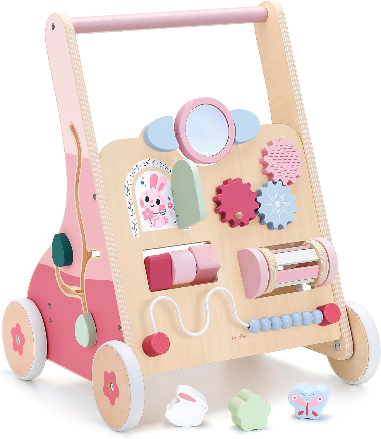 PairPear Wooden Baby Walker Push and Pull Learning Activity