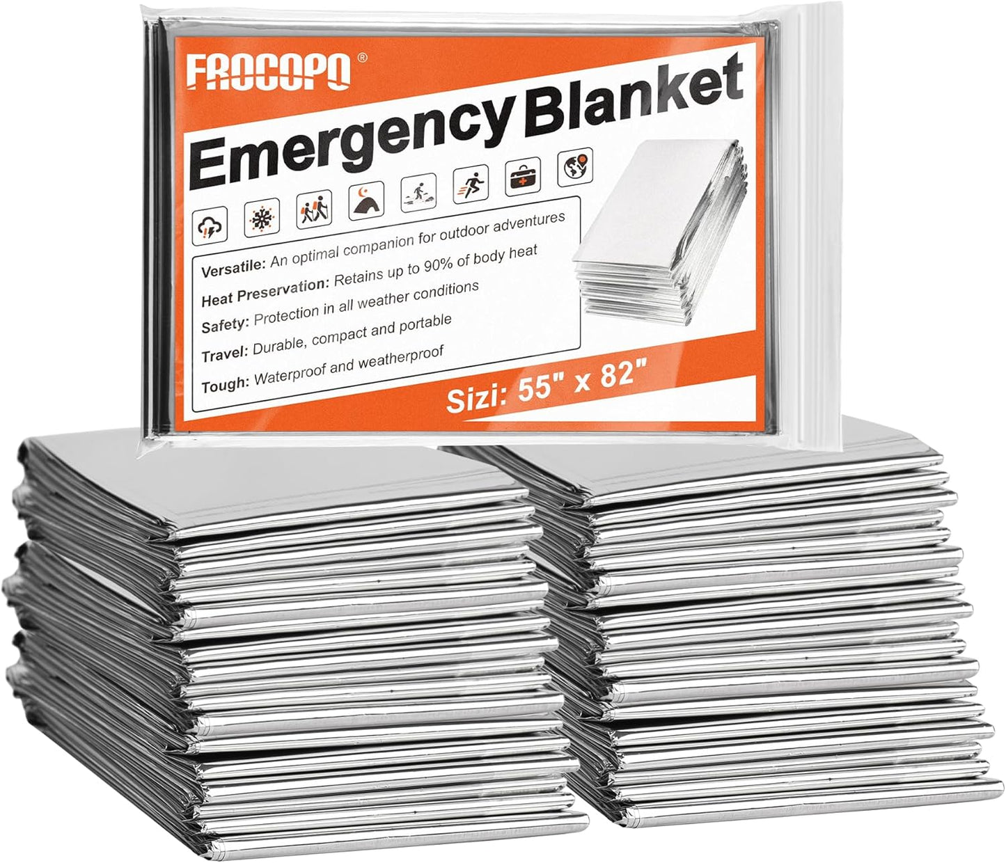 6-Pack Emergency Mylar Blankets: Outdoor Survival Essential