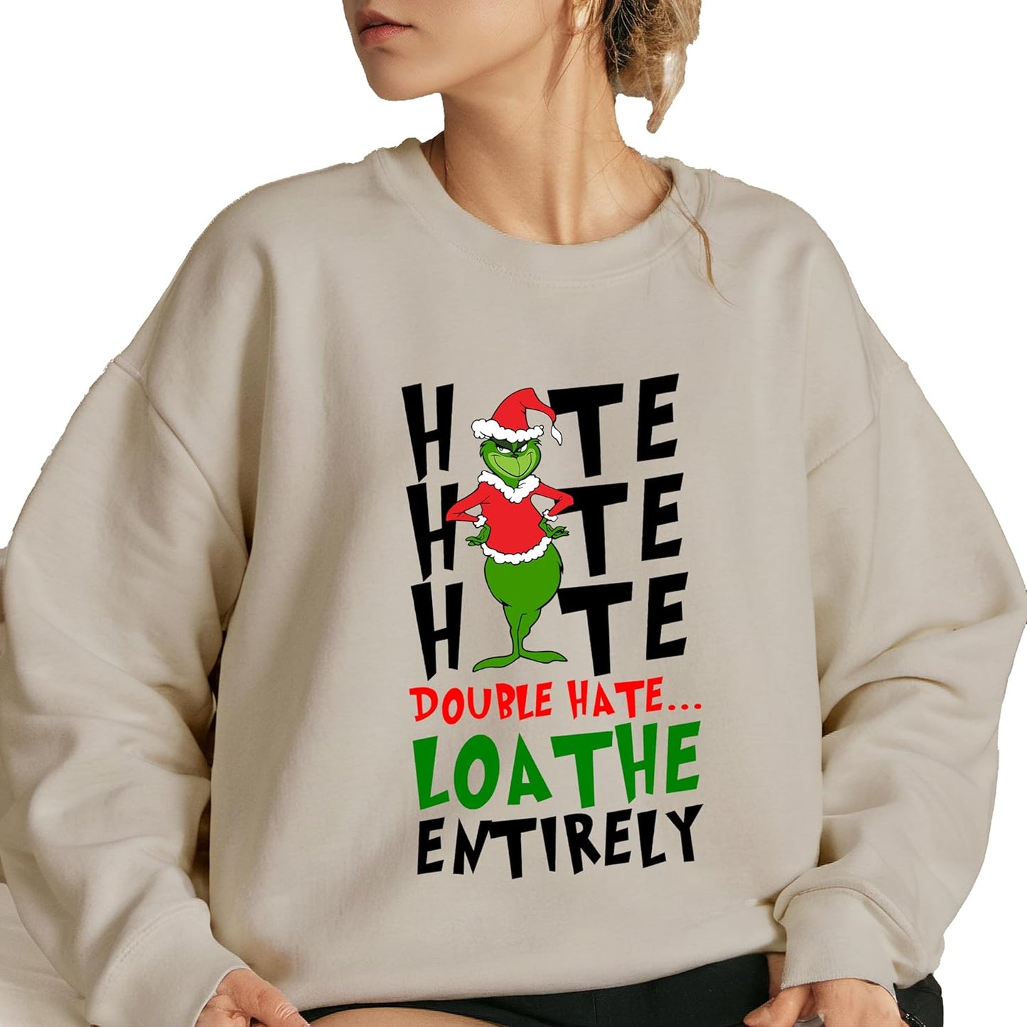 Hate Hate Hate Sweatshirt - Handmade Festive Fun